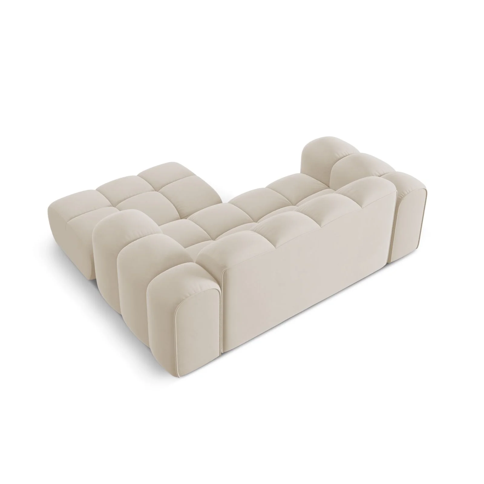 Treno 2-Sitzer Ecksofa, Rechte Seite, aus Samt oder Chenille, 180x164 cm - Image 42
