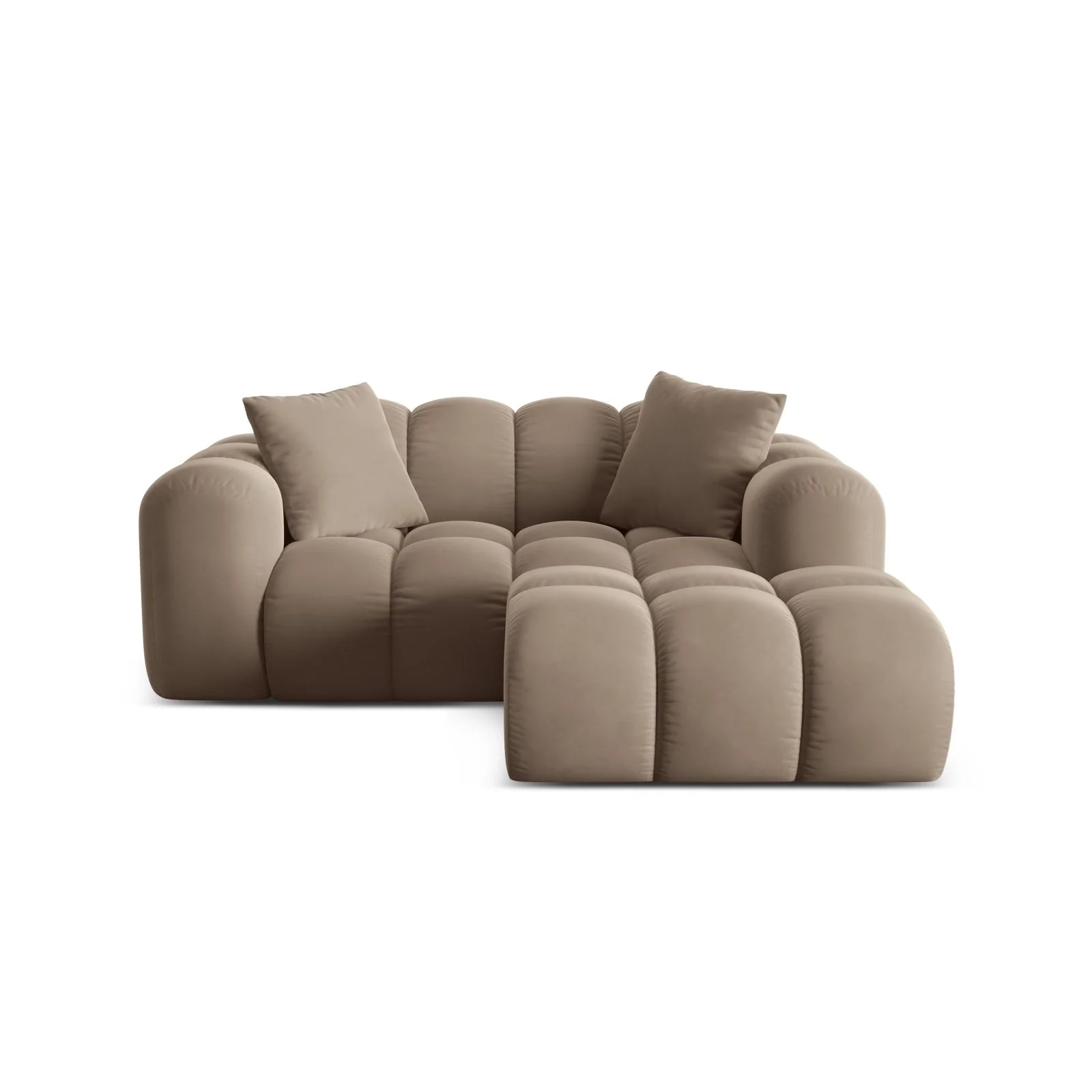 Treno 2-Sitzer Ecksofa, Rechte Seite, aus Samt oder Chenille, 180x164 cm - Image 44