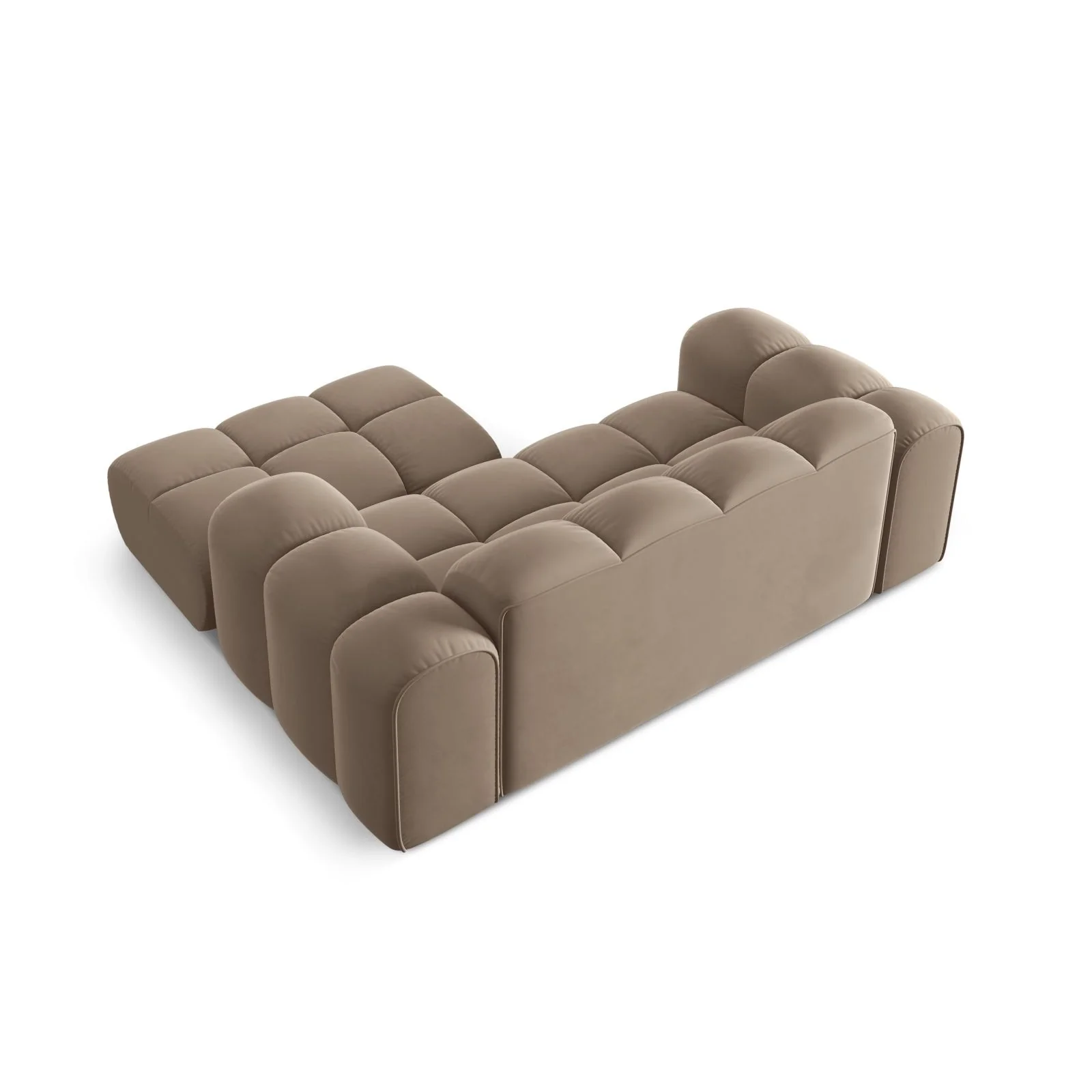 Treno 2-Sitzer Ecksofa, Rechte Seite, aus Samt oder Chenille, 180x164 cm - Image 49