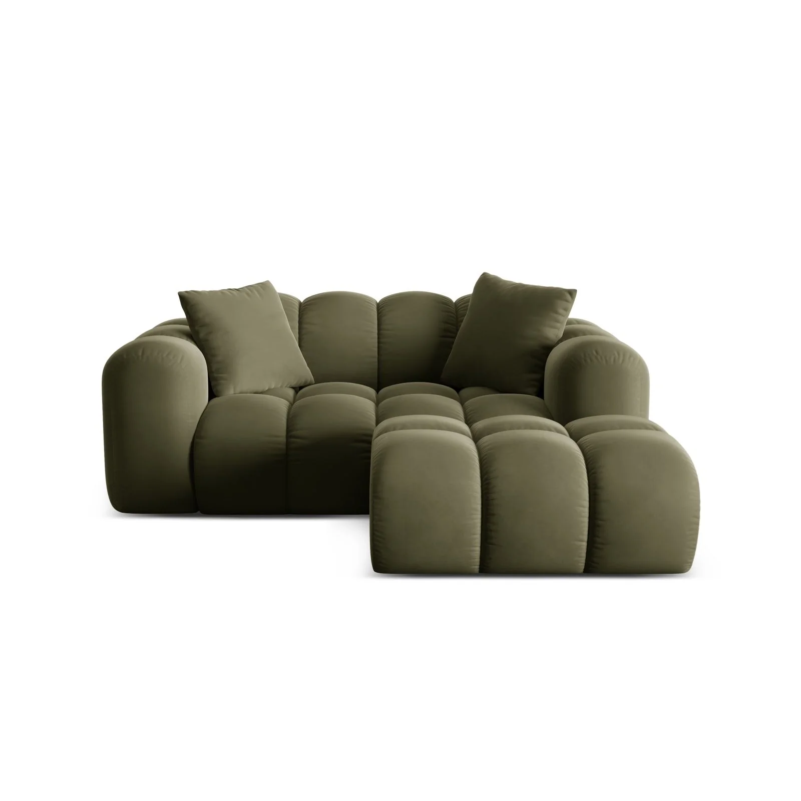 Treno 2-Sitzer Ecksofa, Rechte Seite, aus Samt oder Chenille, 180x164 cm - Image 51