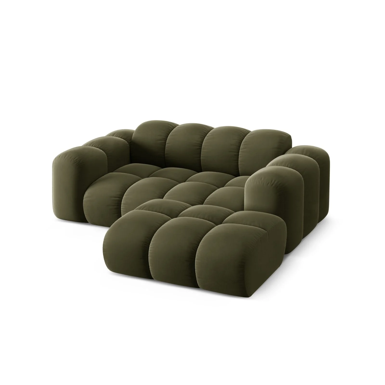 Treno 2-Sitzer Ecksofa, Rechte Seite, aus Samt oder Chenille, 180x164 cm - Image 55