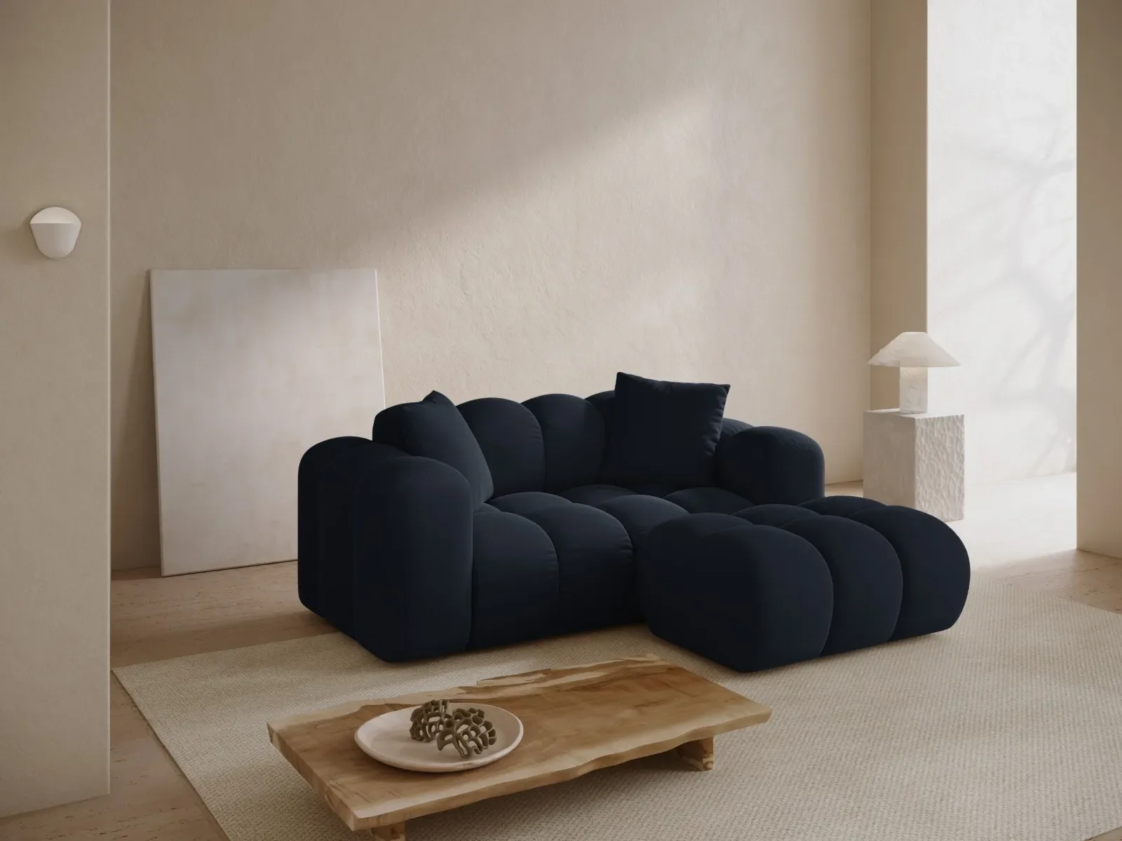 Treno 2-Sitzer Ecksofa, Rechte Seite, aus Samt oder Chenille, 180x164 cm - Image 59
