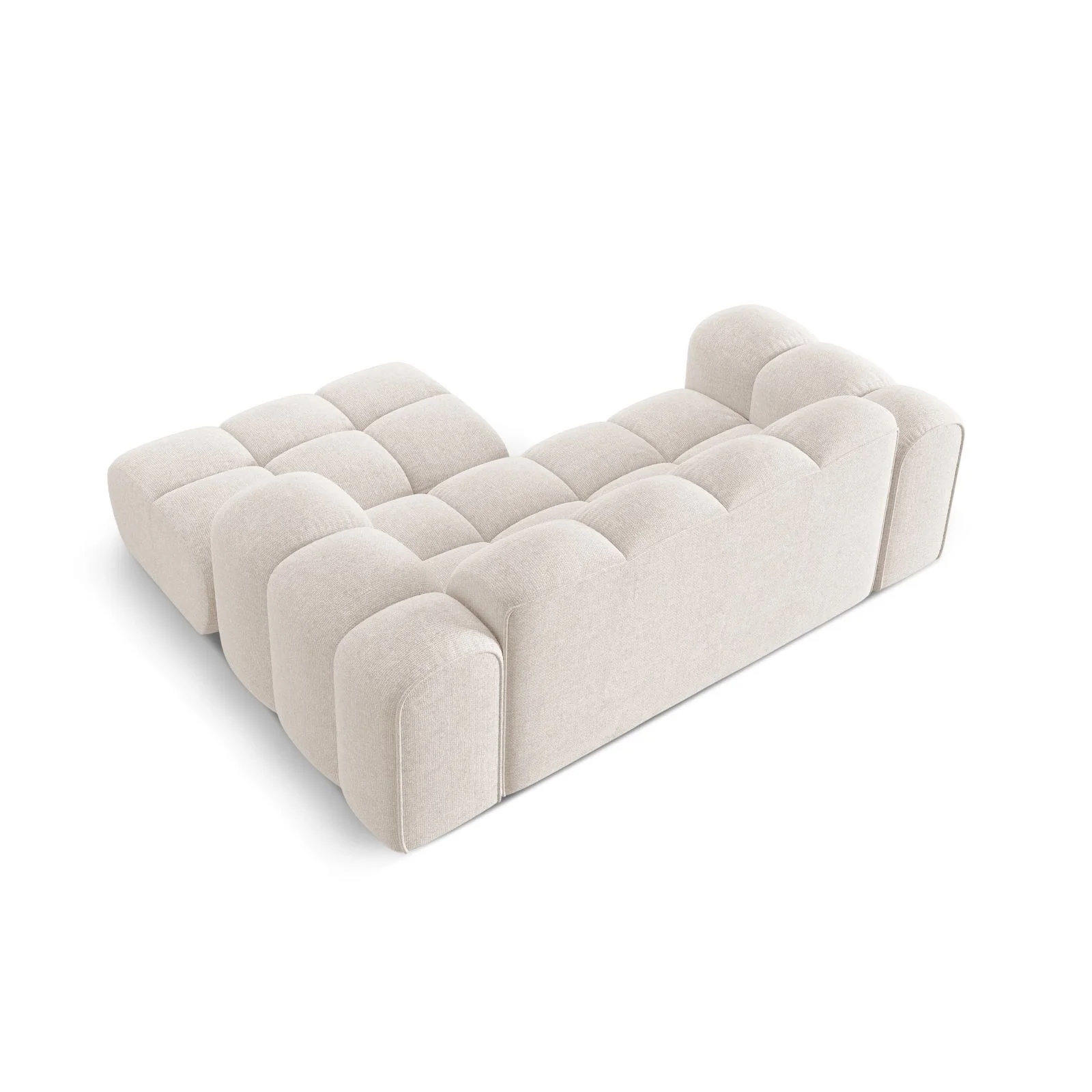 Treno 2-Sitzer Ecksofa, Rechte Seite, aus Samt oder Chenille, 180x164 cm - Image 6