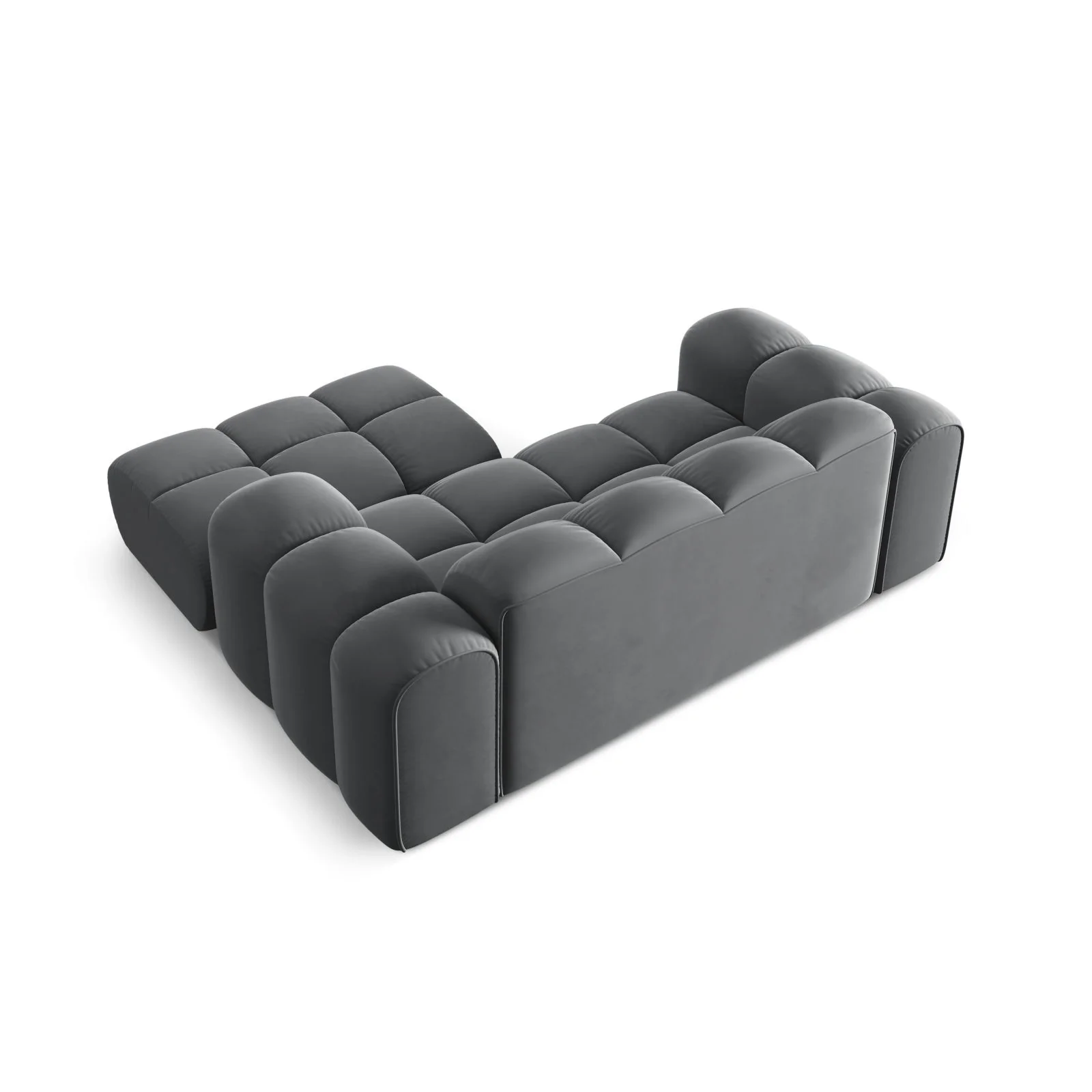 Treno 2-Sitzer Ecksofa, Rechte Seite, aus Samt oder Chenille, 180x164 cm - Image 70
