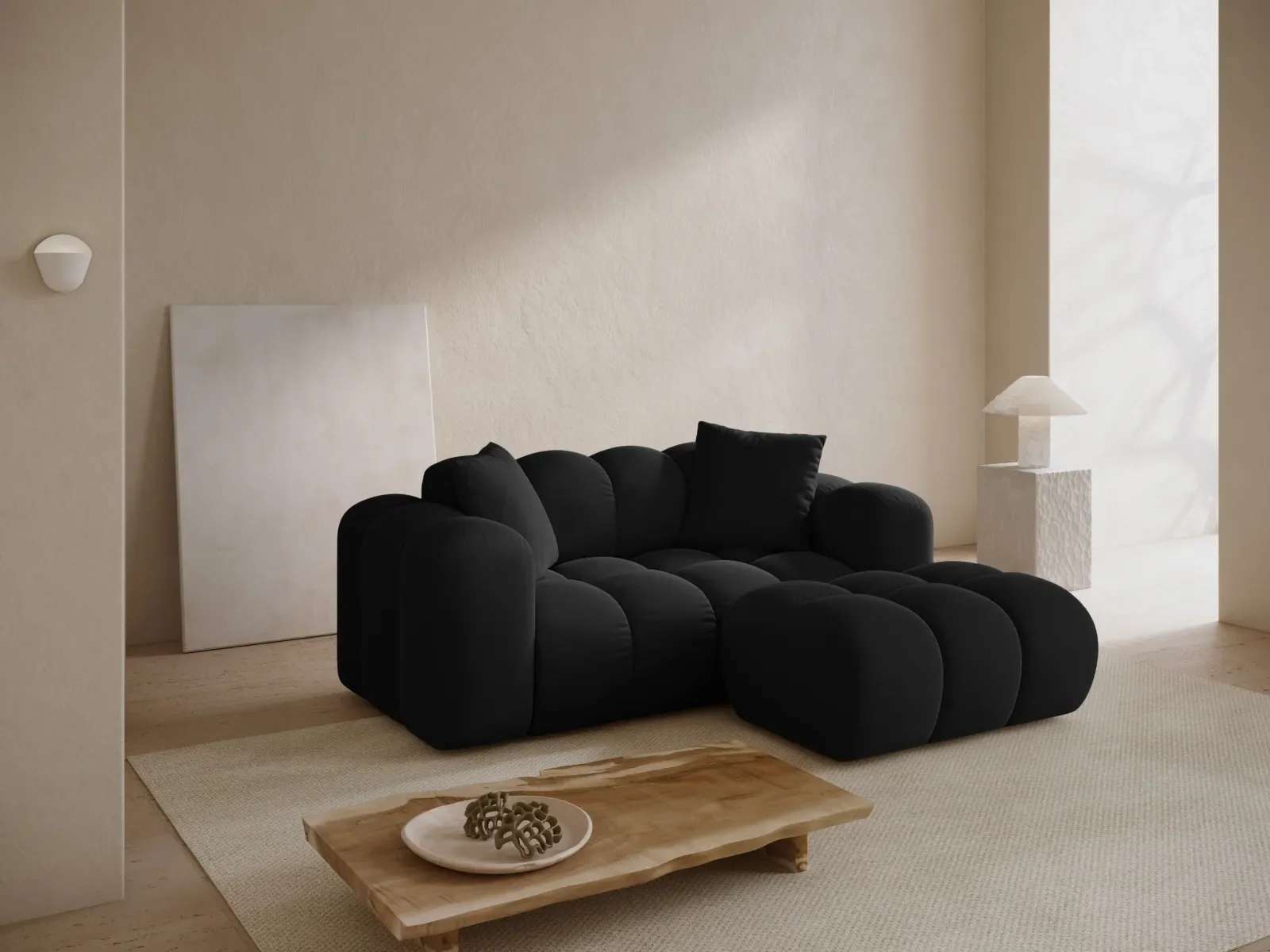 Treno 2-Sitzer Ecksofa, Rechte Seite, aus Samt oder Chenille, 180x164 cm - Image 73