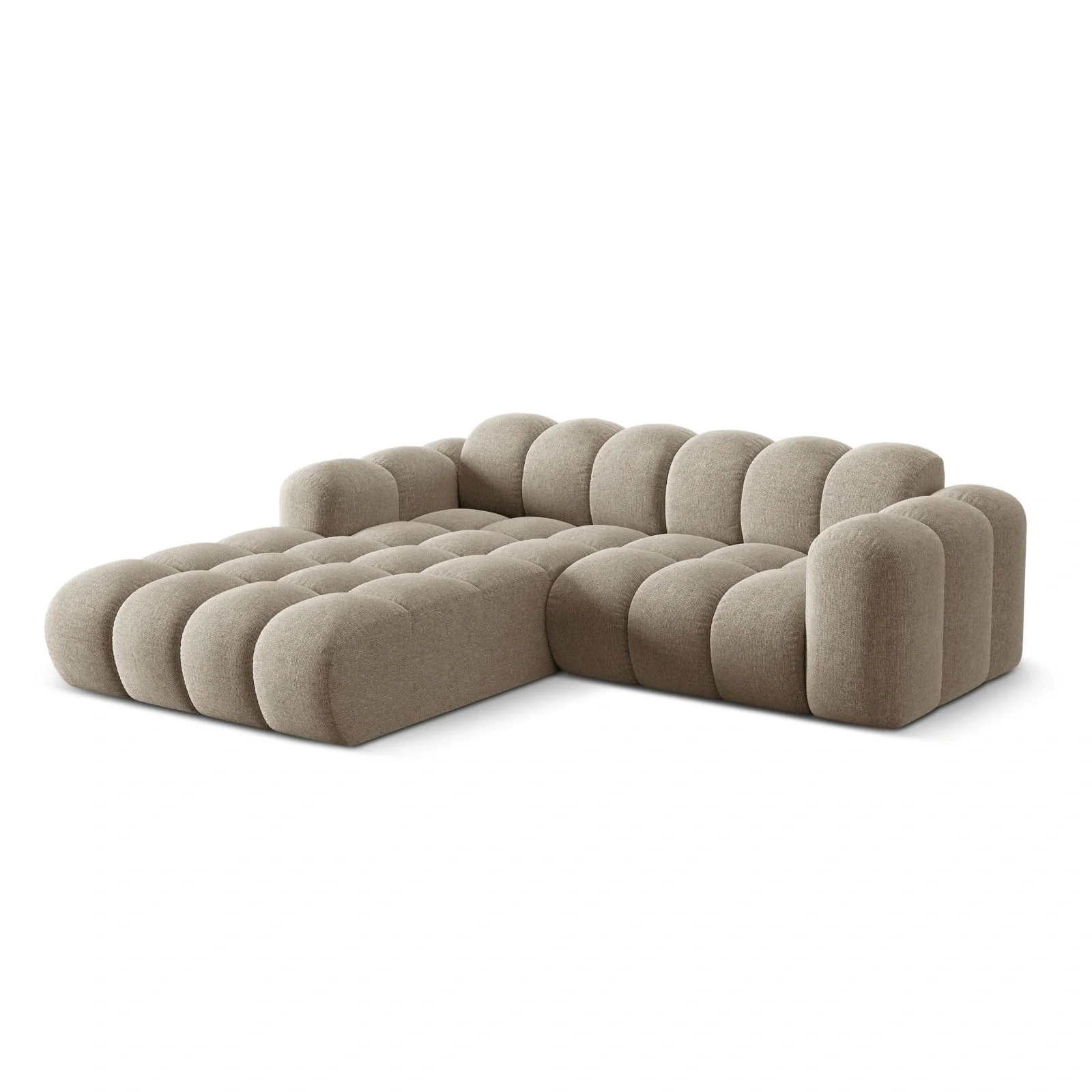 Treno 3-Sitzer Ecksofa, Linke Seite, aus Samt oder Chenille, 240x184x70 cm - Image 10
