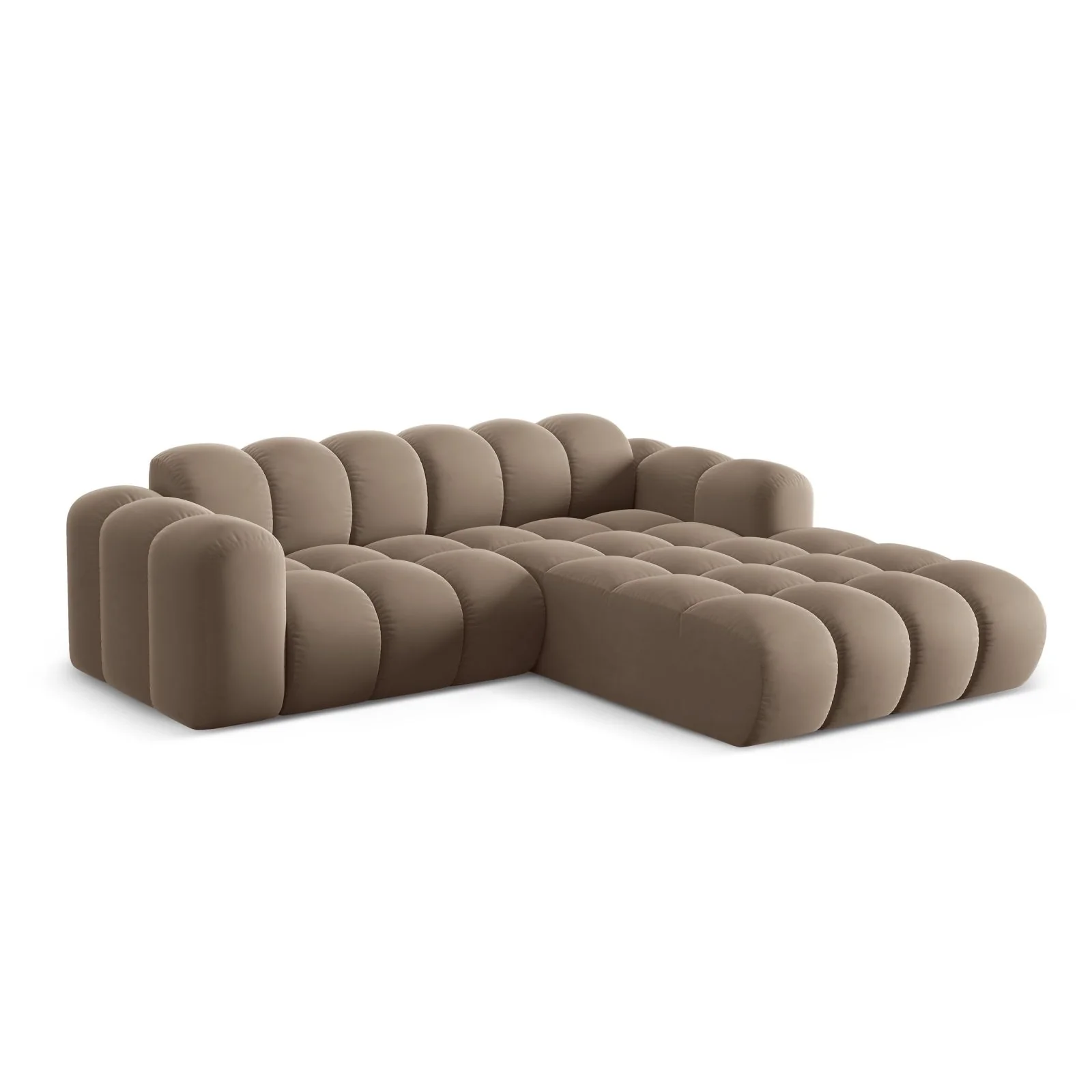 Treno 3-Sitzer Ecksofa, Rechte Seite, aus Samt oder Chenille, 240x184x70 cm - Image 47