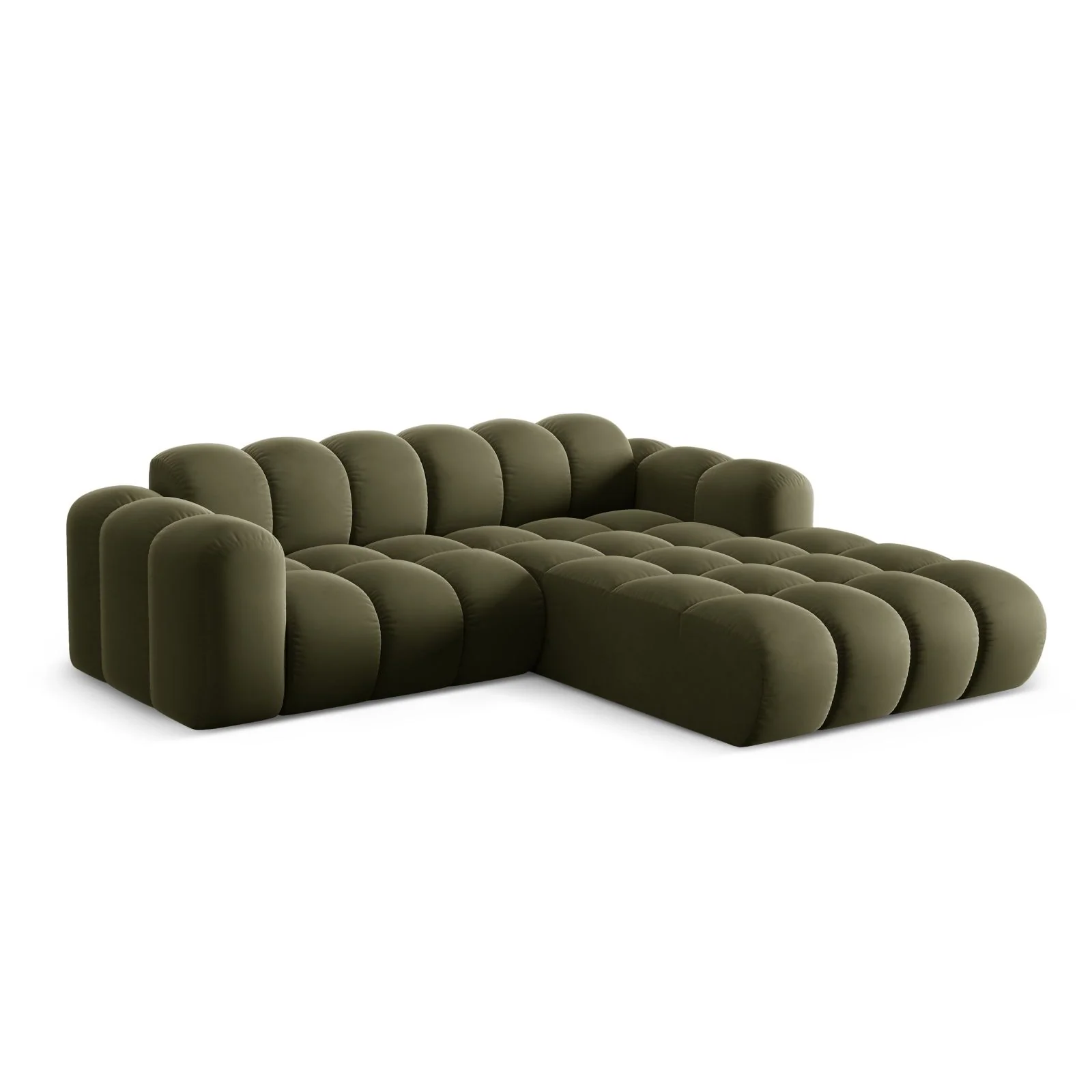 Treno 3-Sitzer Ecksofa, Rechte Seite, aus Samt oder Chenille, 240x184x70 cm - Image 54