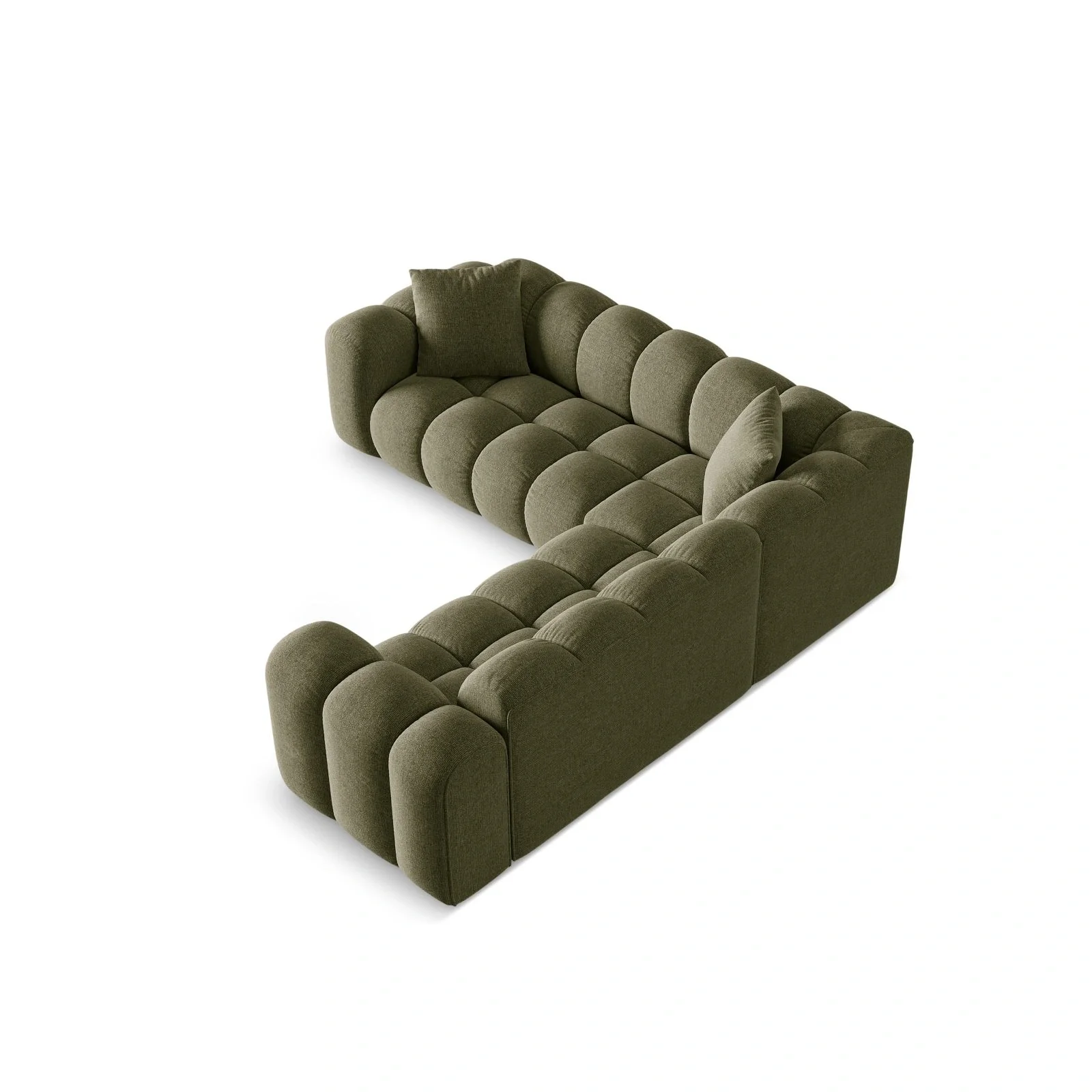 Treno 3-Sitzer Ecksofa, symmetrisch, aus Samt oder Chenille, 240x240x70 cm - Image 19