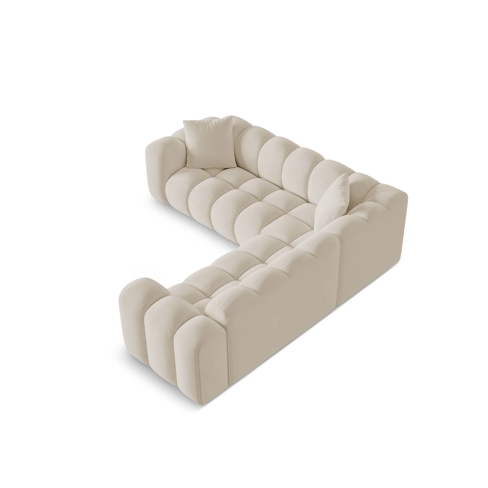 Treno 3-Sitzer Ecksofa, symmetrisch, aus Samt oder Chenille, 240x240x70 cm - Image 33