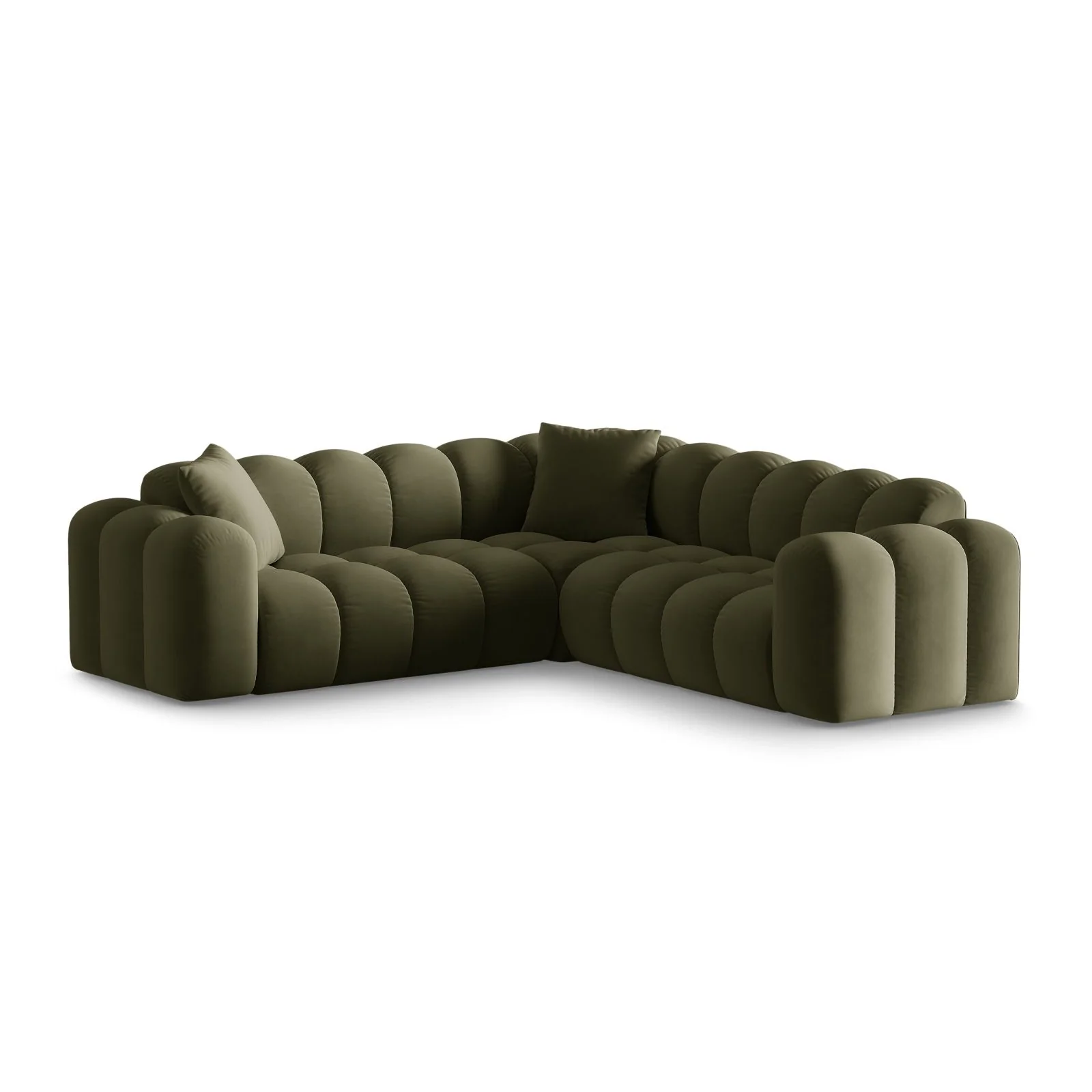 Treno 3-Sitzer Ecksofa, symmetrisch, aus Samt oder Chenille, 240x240x70 cm - Image 40
