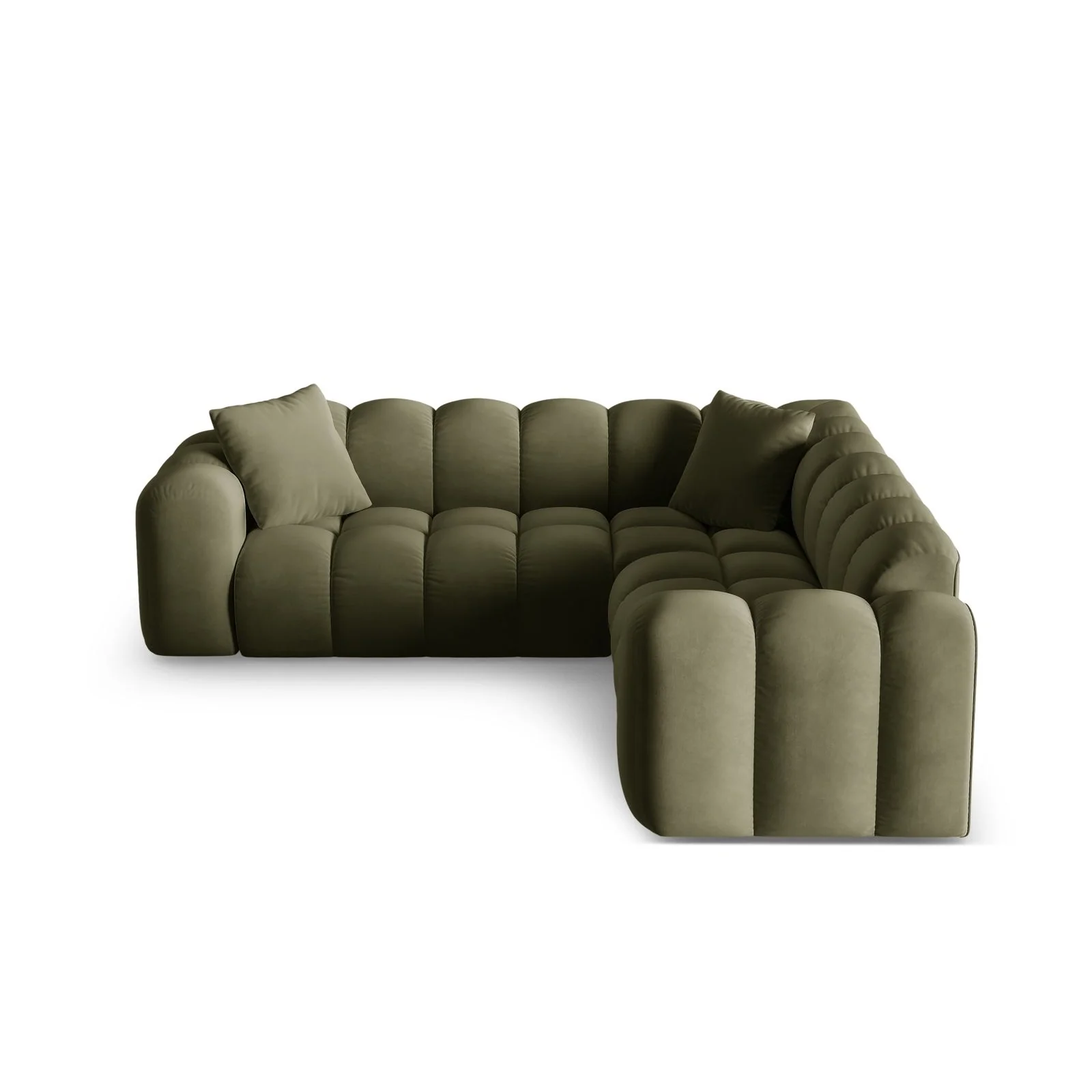 Treno 3-Sitzer Ecksofa, symmetrisch, aus Samt oder Chenille, 240x240x70 cm - Image 42