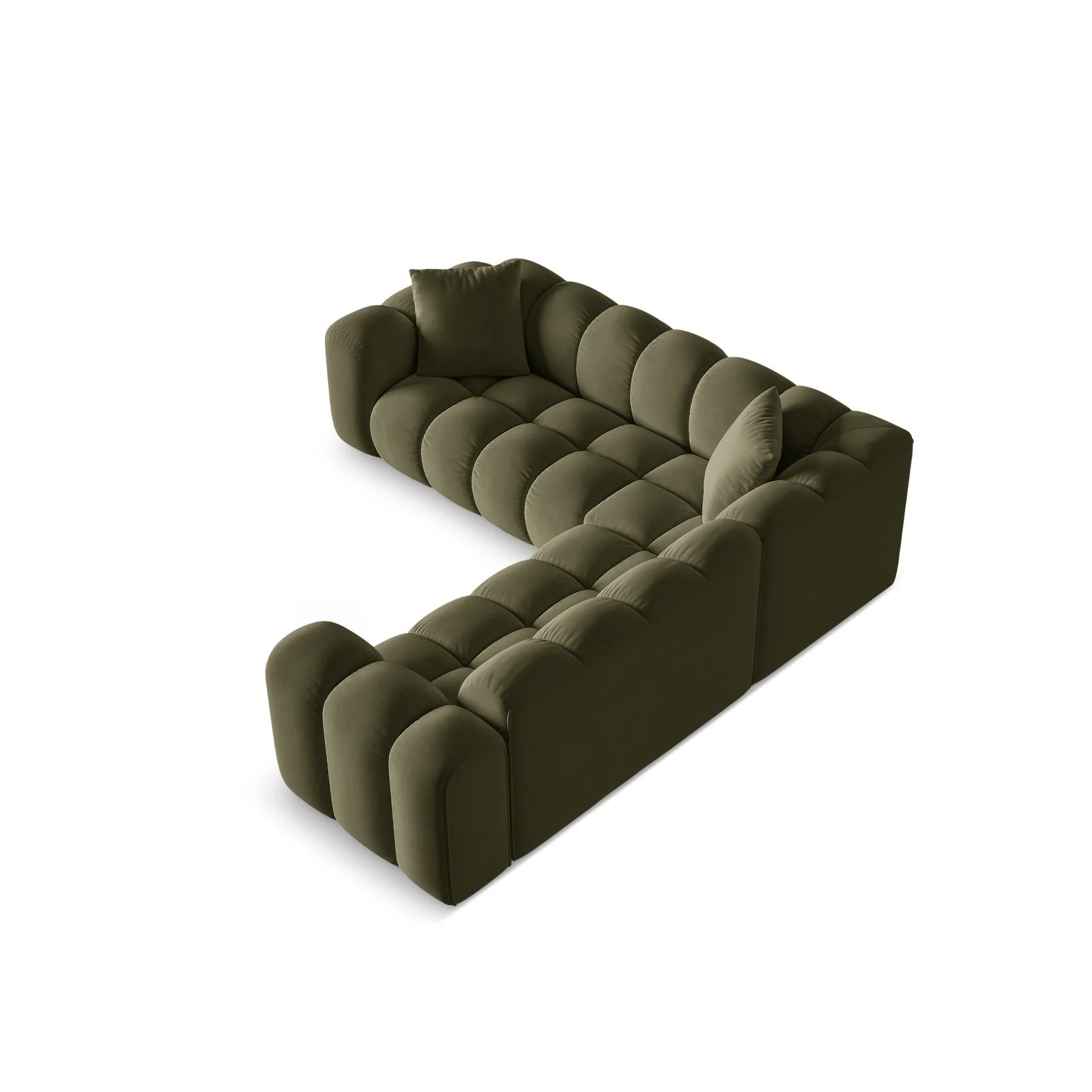 Treno 3-Sitzer Ecksofa, symmetrisch, aus Samt oder Chenille, 240x240x70 cm - Image 43