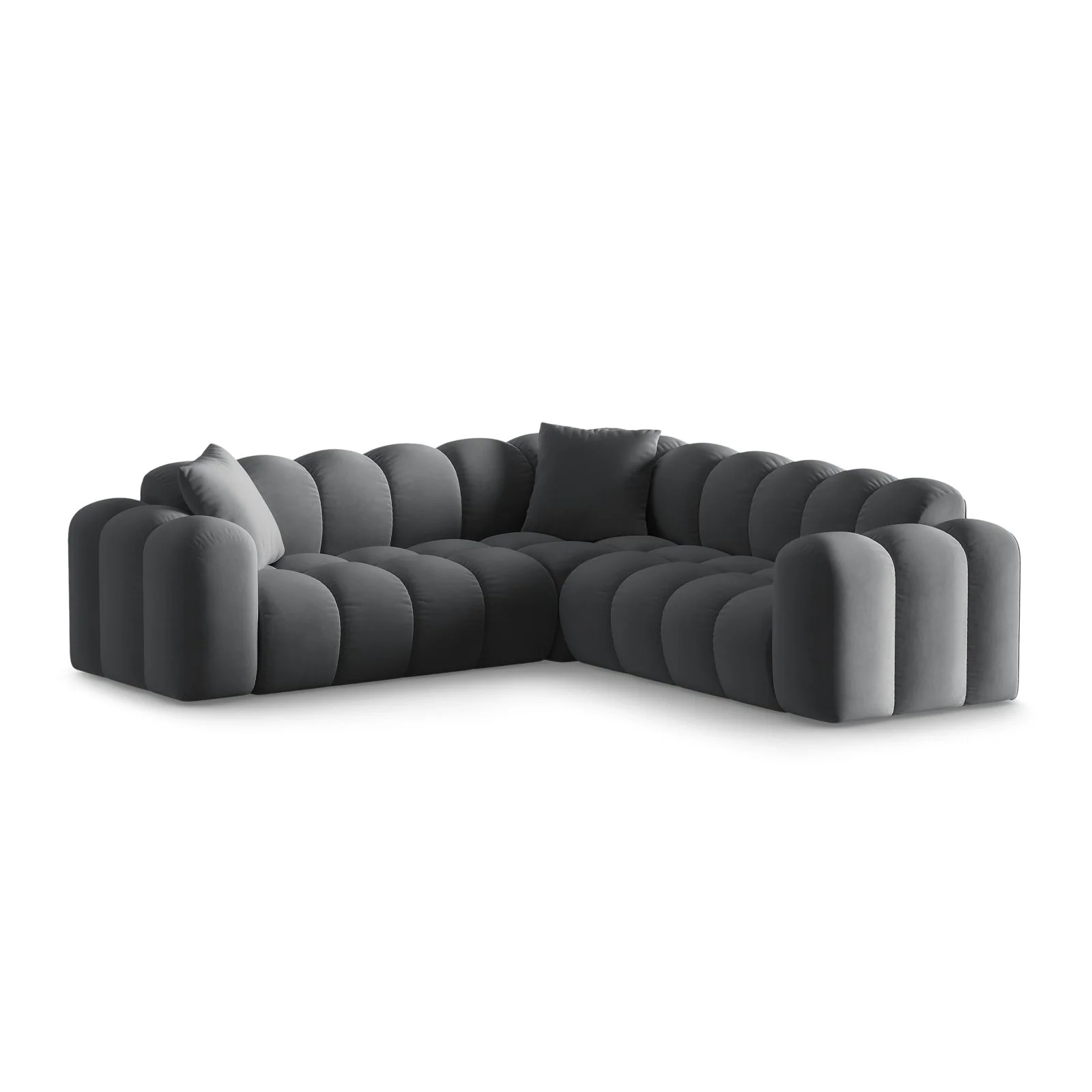 Treno 3-Sitzer Ecksofa, symmetrisch, aus Samt oder Chenille, 240x240x70 cm - Image 50