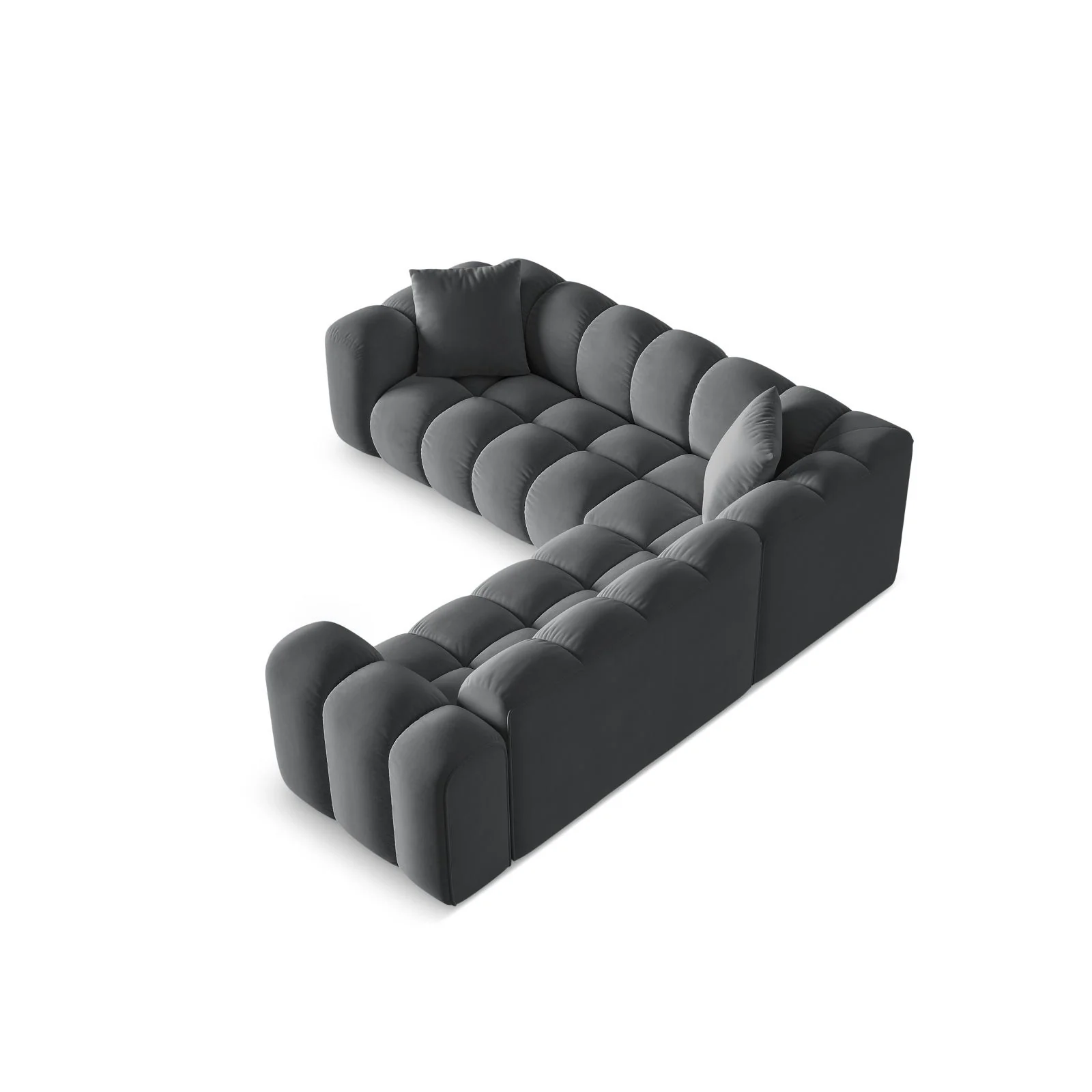 Treno 3-Sitzer Ecksofa, symmetrisch, aus Samt oder Chenille, 240x240x70 cm - Image 53