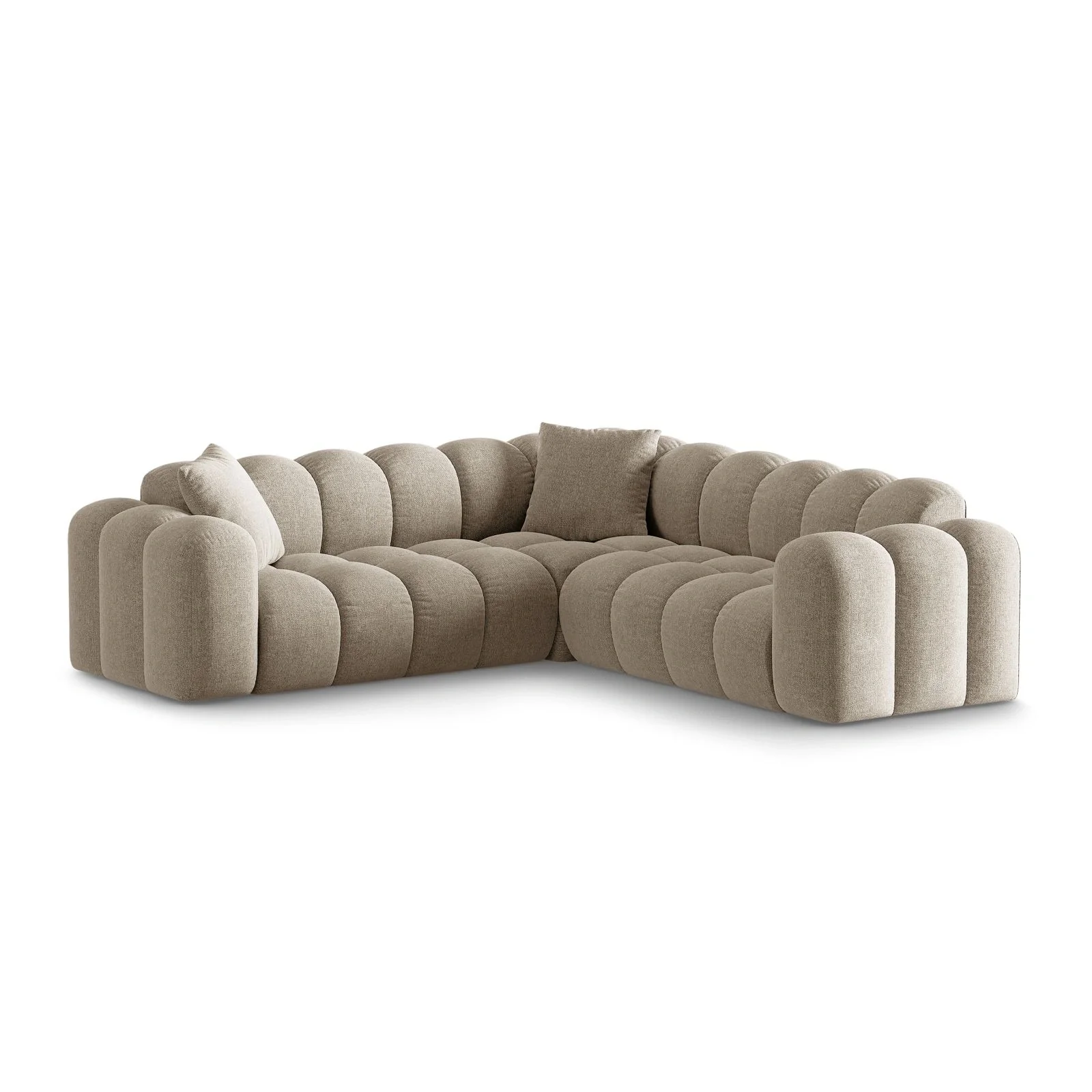 Treno 3-Sitzer Ecksofa, symmetrisch, aus Samt oder Chenille, 240x240x70 cm - Image 6