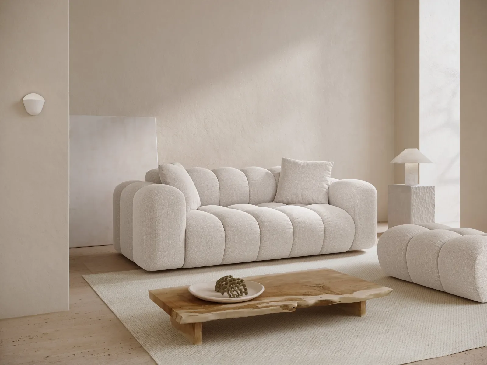 Treno 3-Sitzer Sofa aus Samt oder Chenille, 210x94x70 cm - Image 2