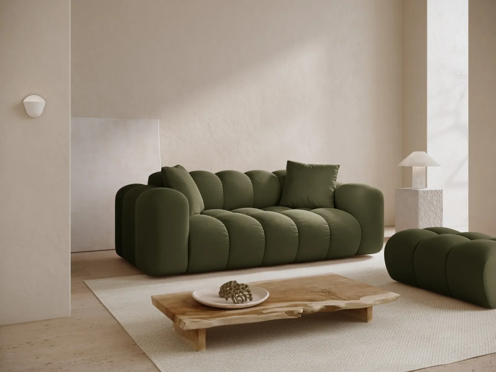 Treno 3-Sitzer Sofa aus Samt oder Chenille, 210x94x70 cm - Image 44