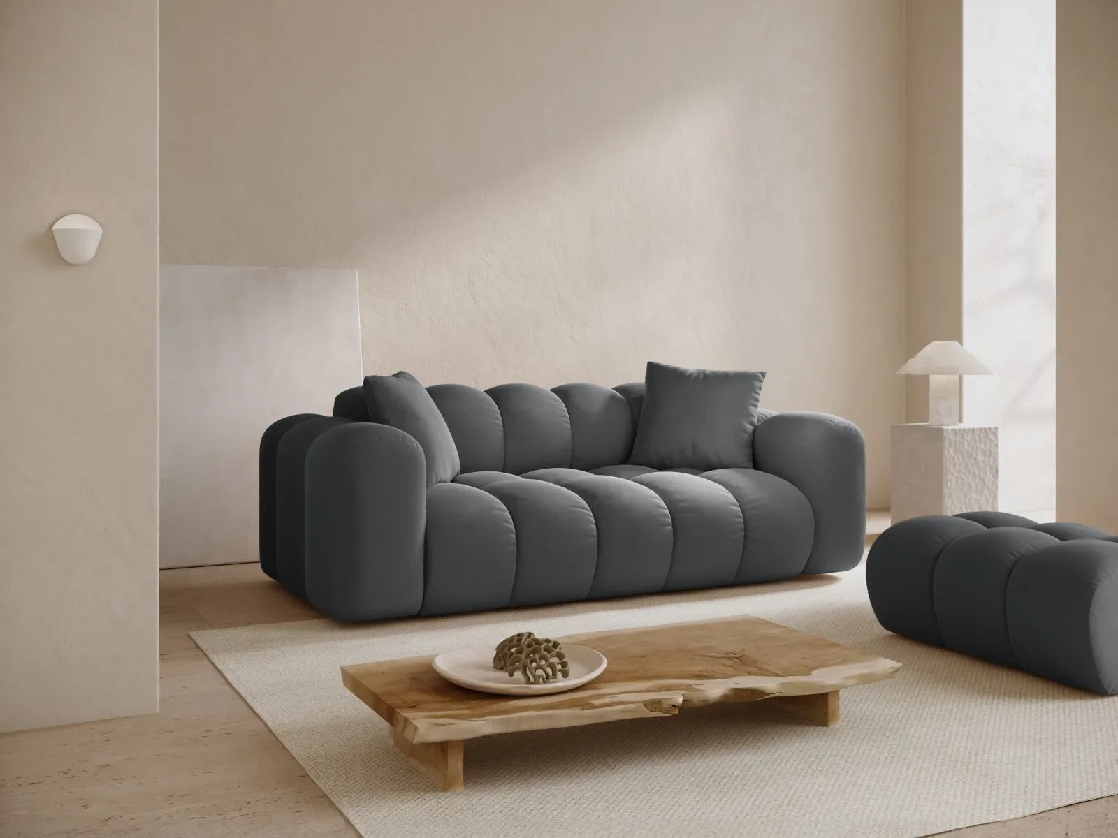 Treno 3-Sitzer Sofa aus Samt oder Chenille, 210x94x70 cm - Image 56
