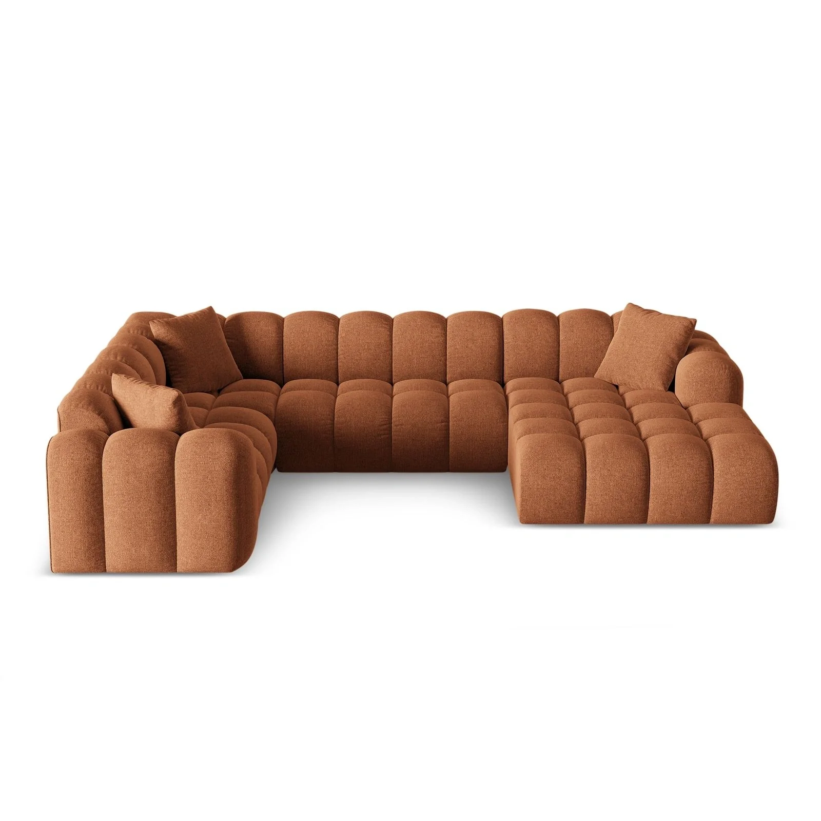 Treno 4-Sitzer Panorama Ecksofa, Linke Seite, aus Samt oder Chenille, 330x240x70 cm - Image 13