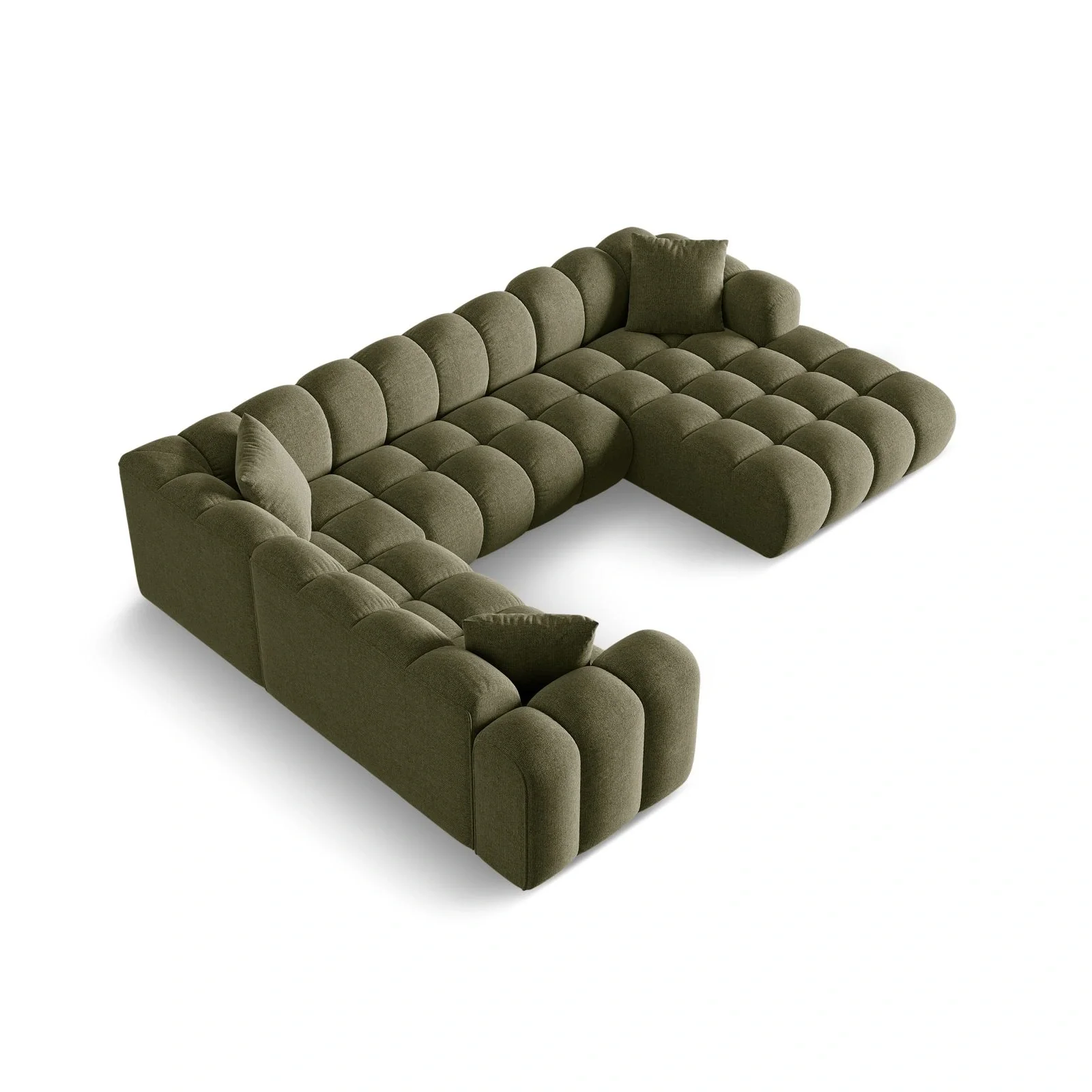 Treno 4-Sitzer Panorama Ecksofa, Linke Seite, aus Samt oder Chenille, 330x240x70 cm - Image 22
