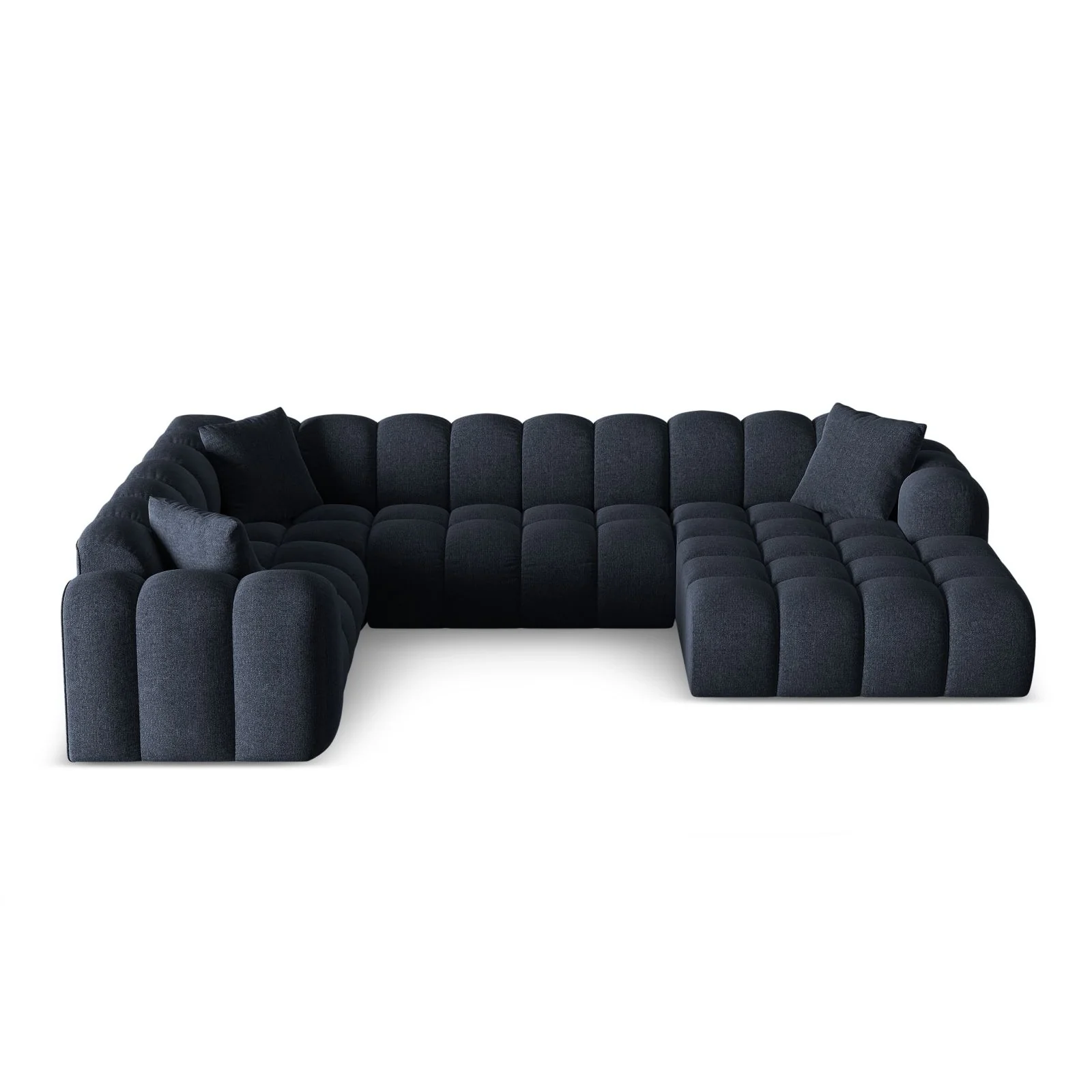 Treno 4-Sitzer Panorama Ecksofa, Linke Seite, aus Samt oder Chenille, 330x240x70 cm - Image 25