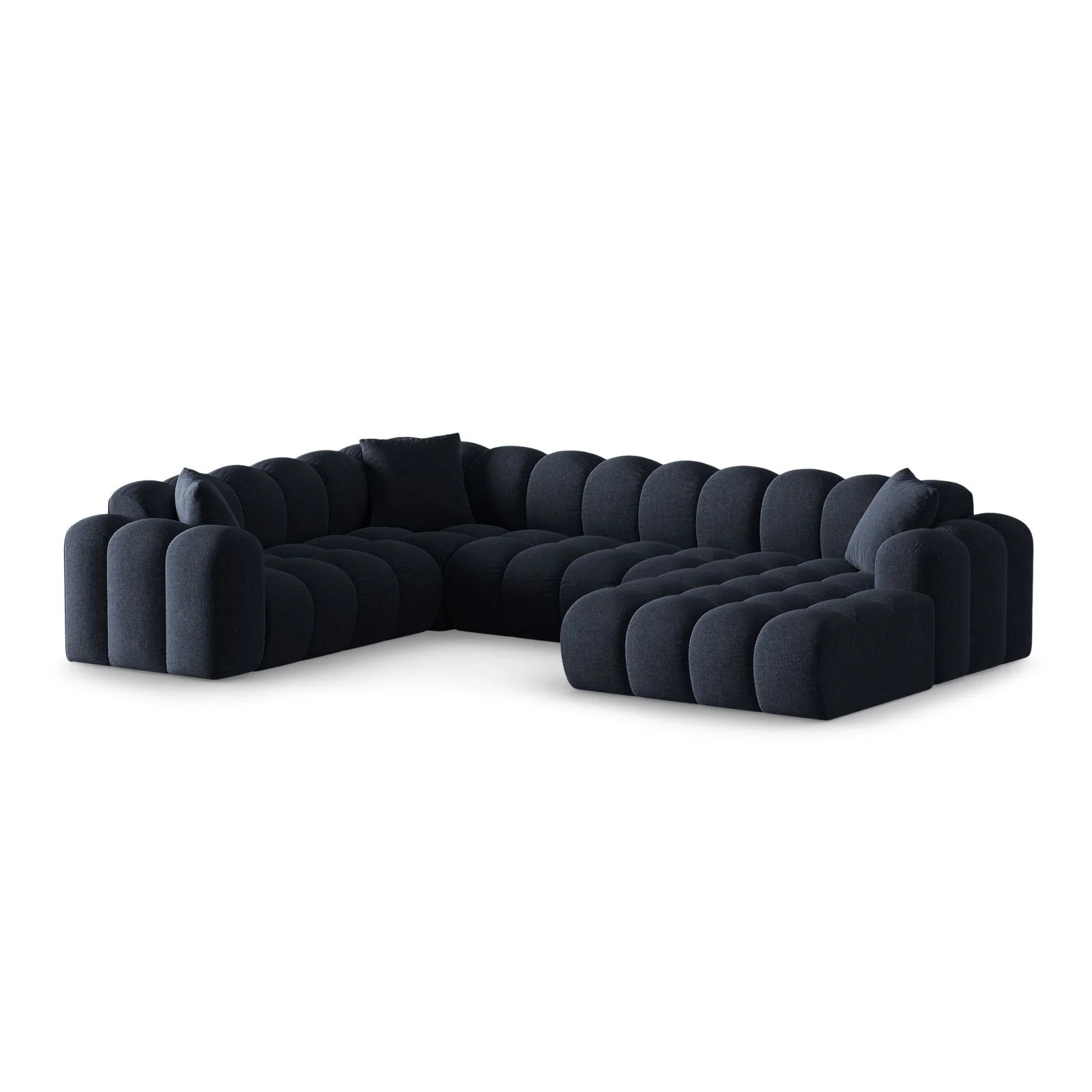 Treno 4-Sitzer Panorama Ecksofa, Linke Seite, aus Samt oder Chenille, 330x240x70 cm - Image 27