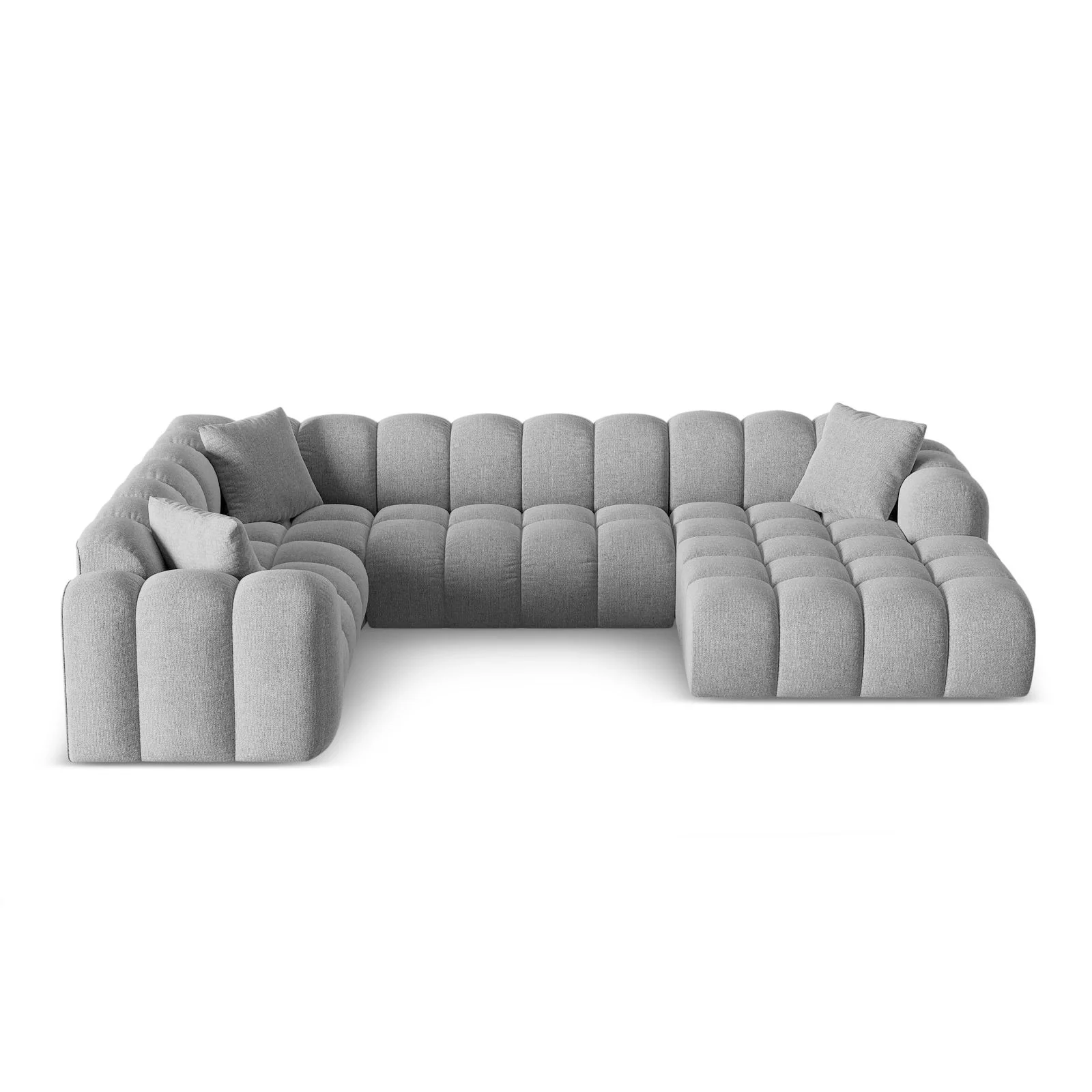 Treno 4-Sitzer Panorama Ecksofa, Linke Seite, aus Samt oder Chenille, 330x240x70 cm - Image 31