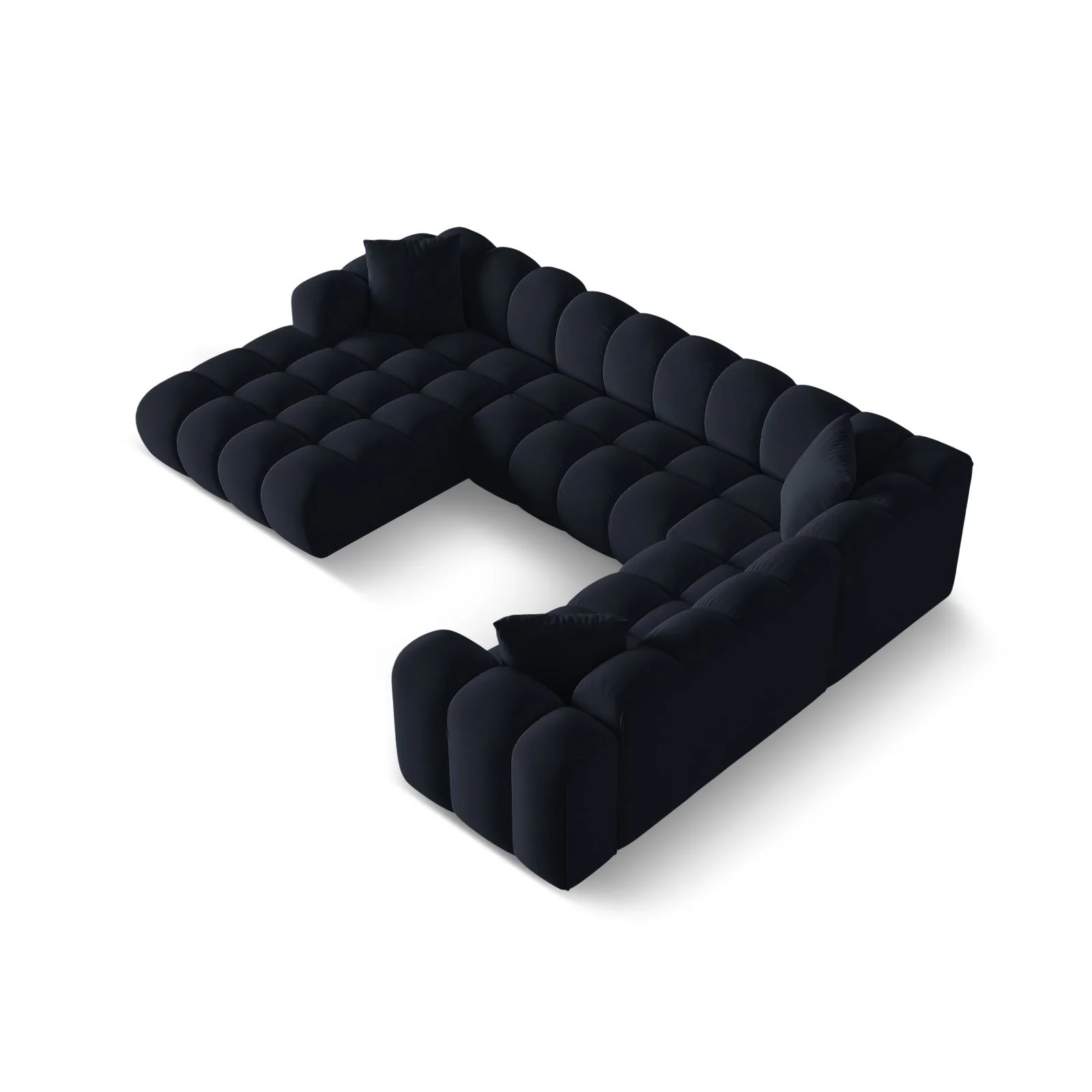 Treno 4-Sitzer Panorama Ecksofa, Rechte Seite, aus Samt oder Chenille, 330x240x70 cm - Image 58