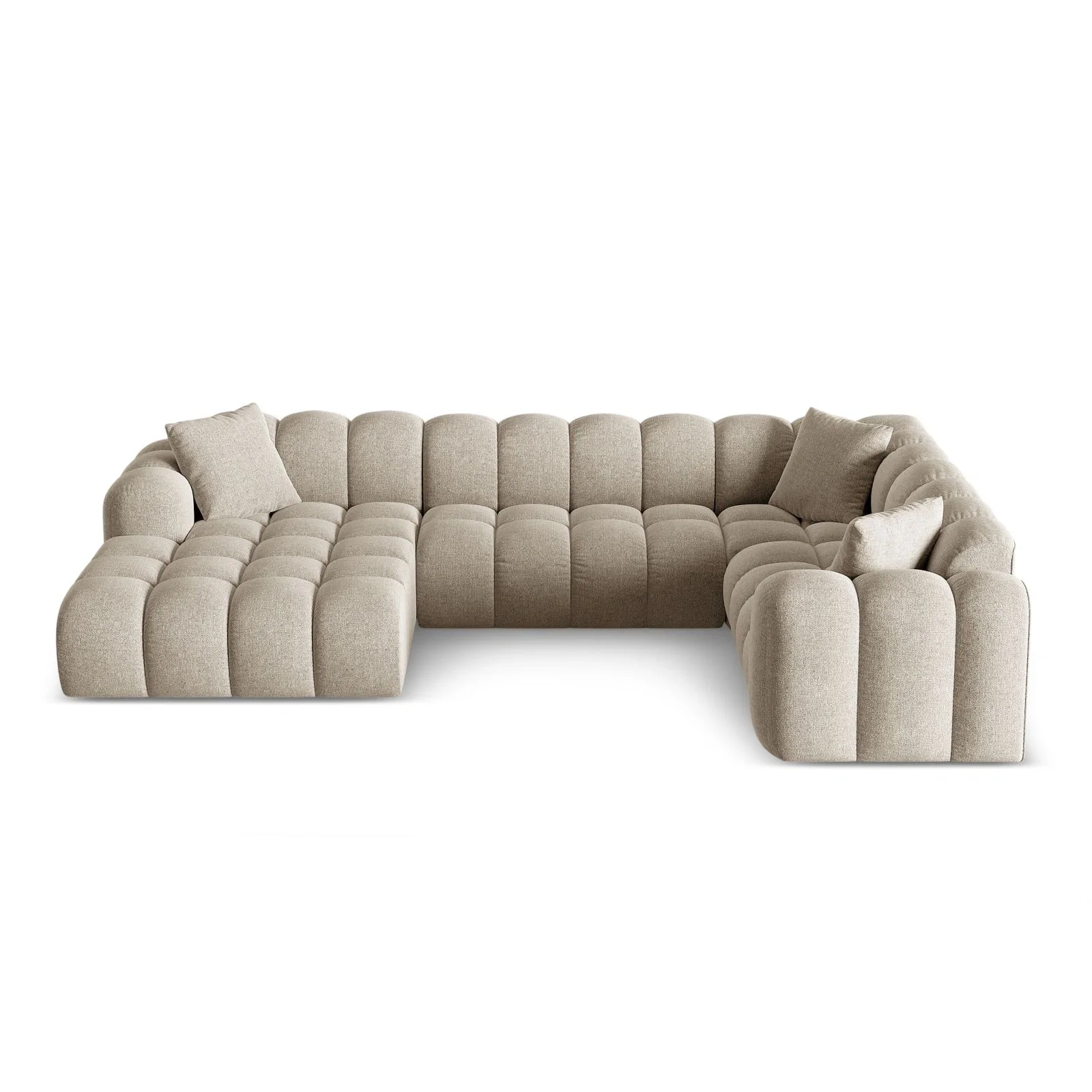 Treno 4-Sitzer Panorama Ecksofa, Rechte Seite, aus Samt oder Chenille, 330x240x70 cm - Image 7