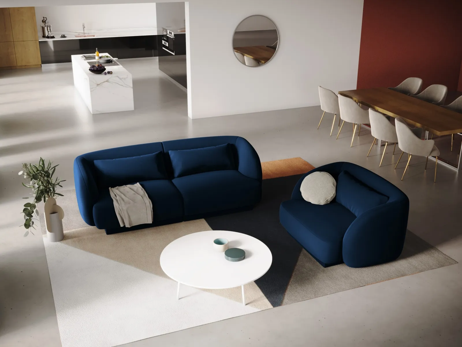 Tulum 2-Sitzer Sofa aus Samt oder Chenille, 180x90x70 cm - Image 43