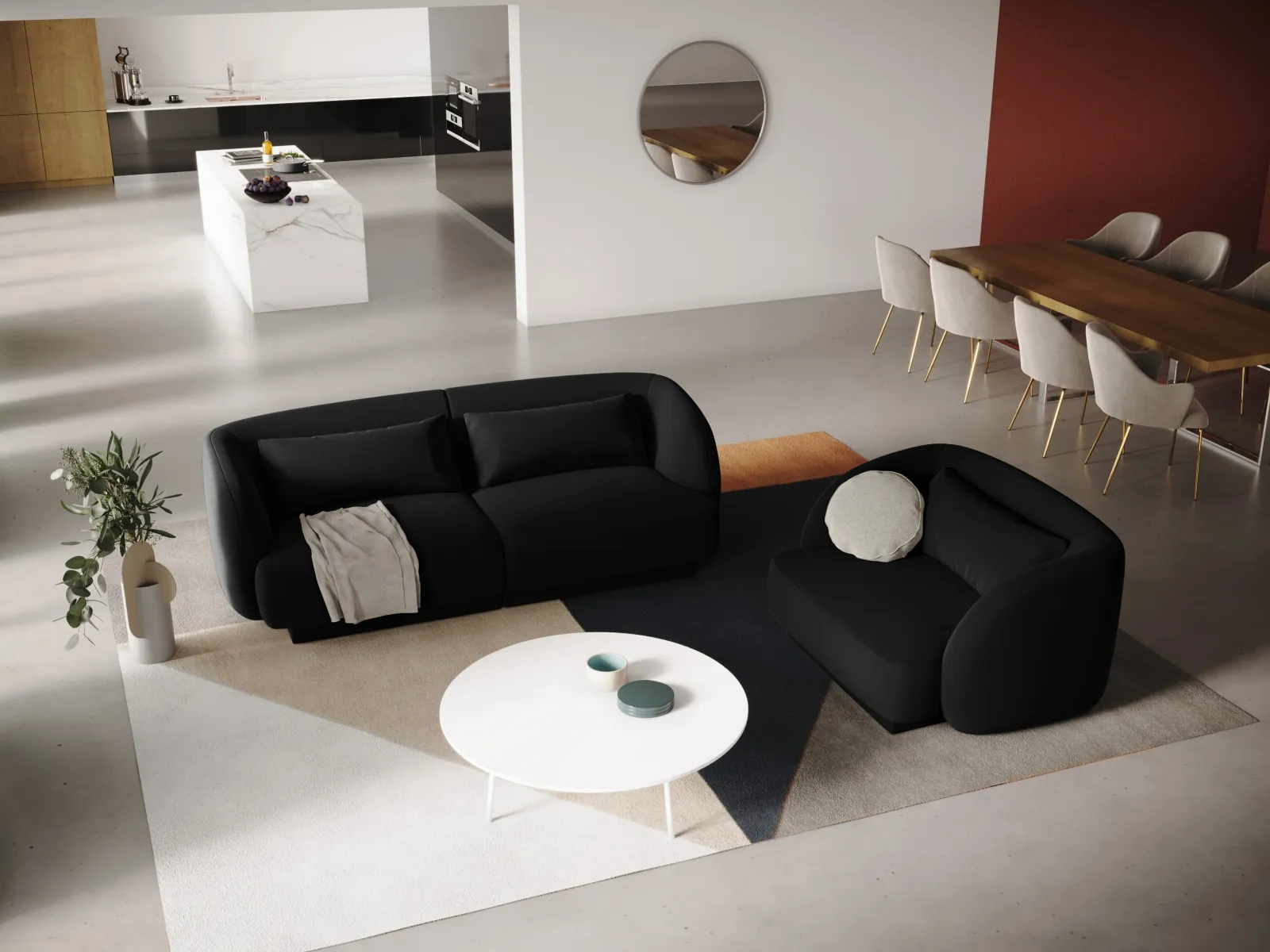 Tulum 2-Sitzer Sofa aus Samt oder Chenille, 180x90x70 cm - Image 61