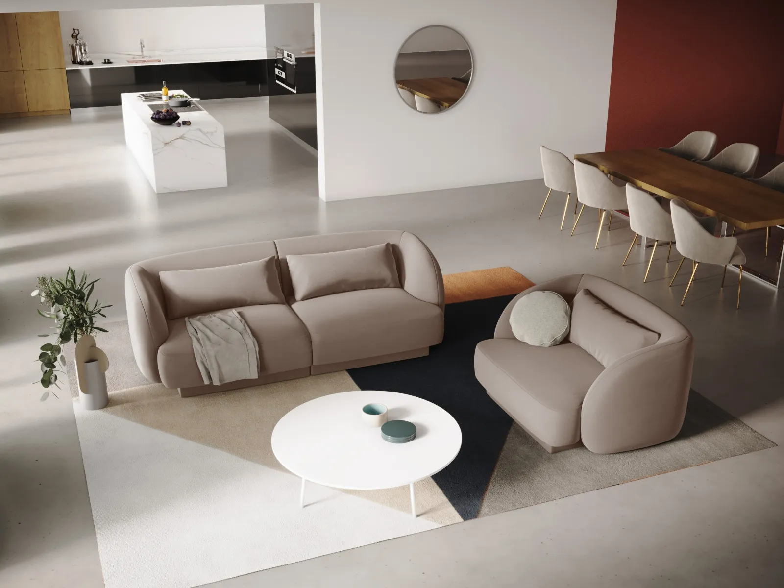 Tulum 2-Sitzer Sofa aus Samt oder Chenille, 180x90x70 cm - Image 67