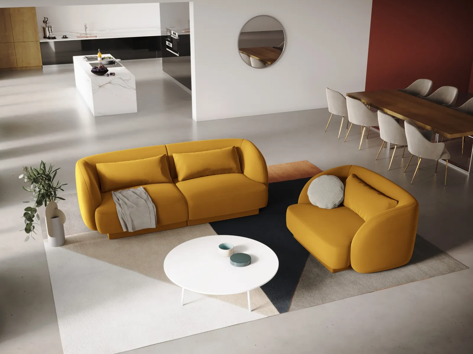 Tulum 2-Sitzer Sofa aus Samt oder Chenille, 180x90x70 cm - Image 73