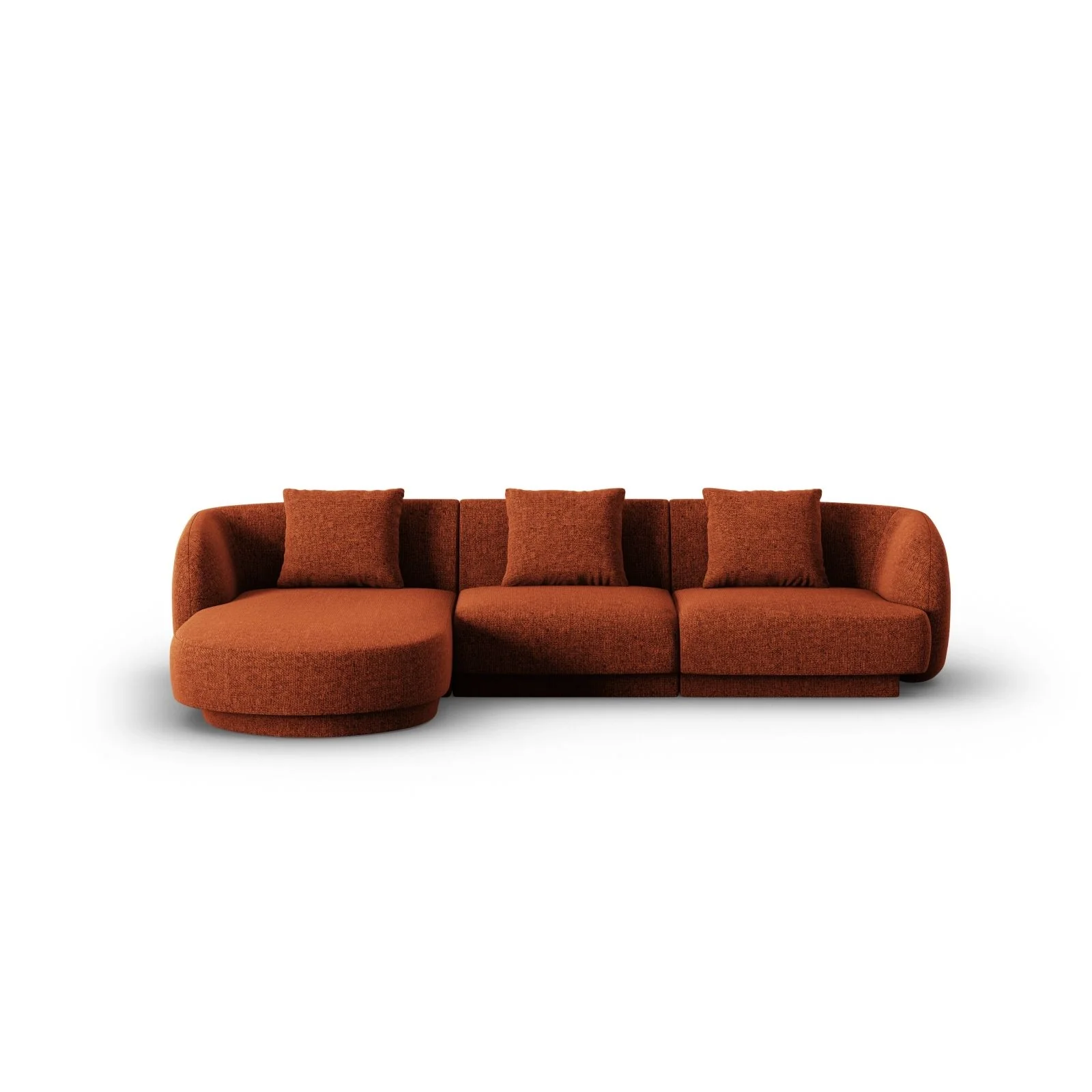Tulum 4-Sitzer Ecksofa, Linke Seite, aus Samt oder Chenille, 255x156x70 cm - Image 11