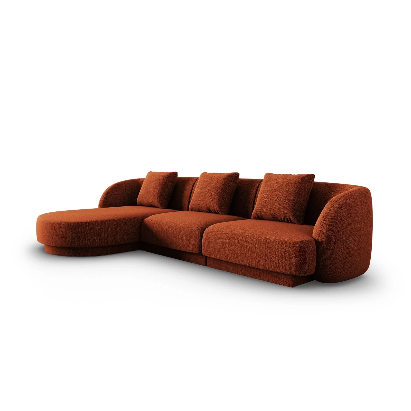 Tulum 4-Sitzer Ecksofa, Linke Seite, aus Samt oder Chenille, 255x156x70 cm - Image 13