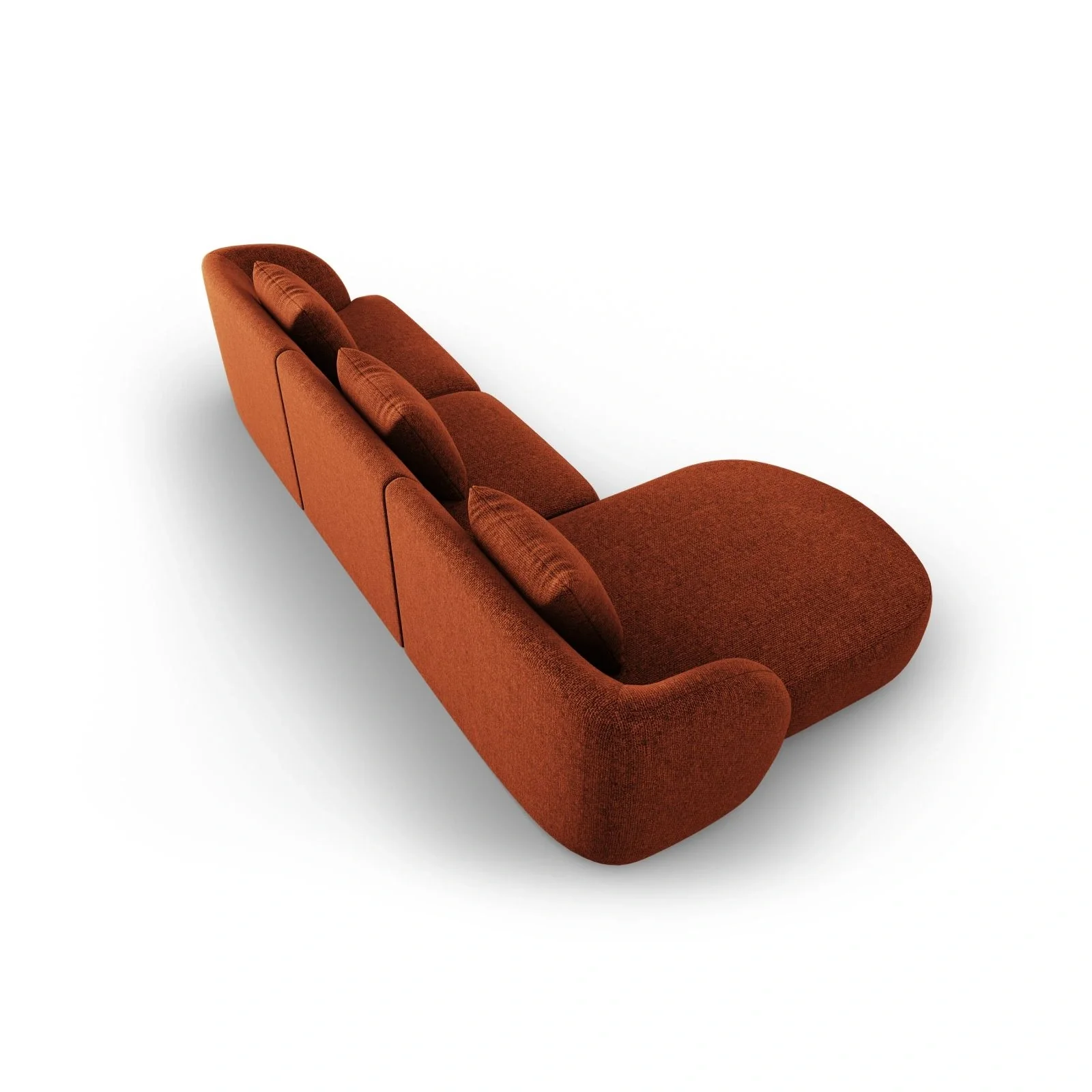 Tulum 4-Sitzer Ecksofa, Linke Seite, aus Samt oder Chenille, 255x156x70 cm - Image 14
