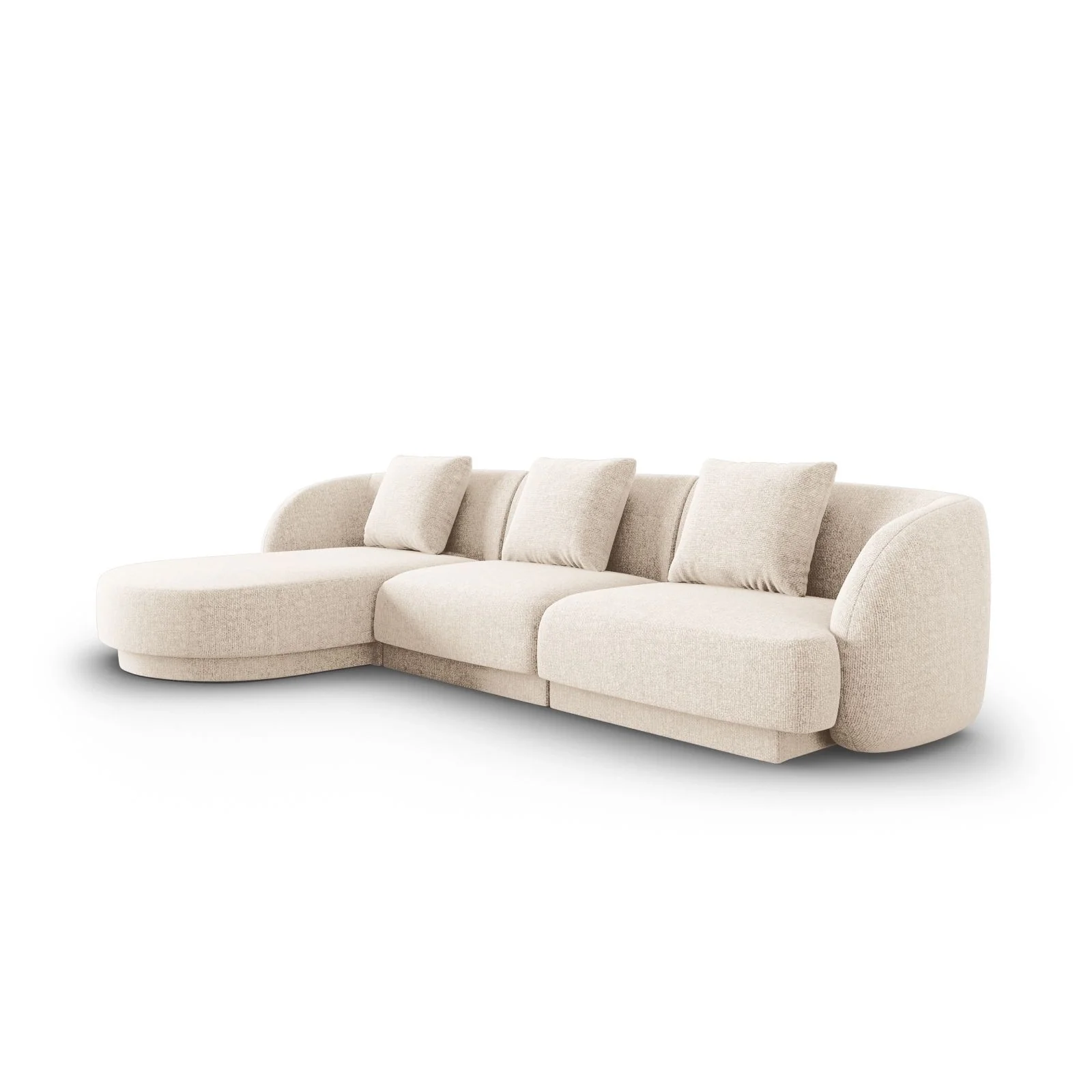 Tulum 4-Sitzer Ecksofa, Linke Seite, aus Samt oder Chenille, 255x156x70 cm - Image 3