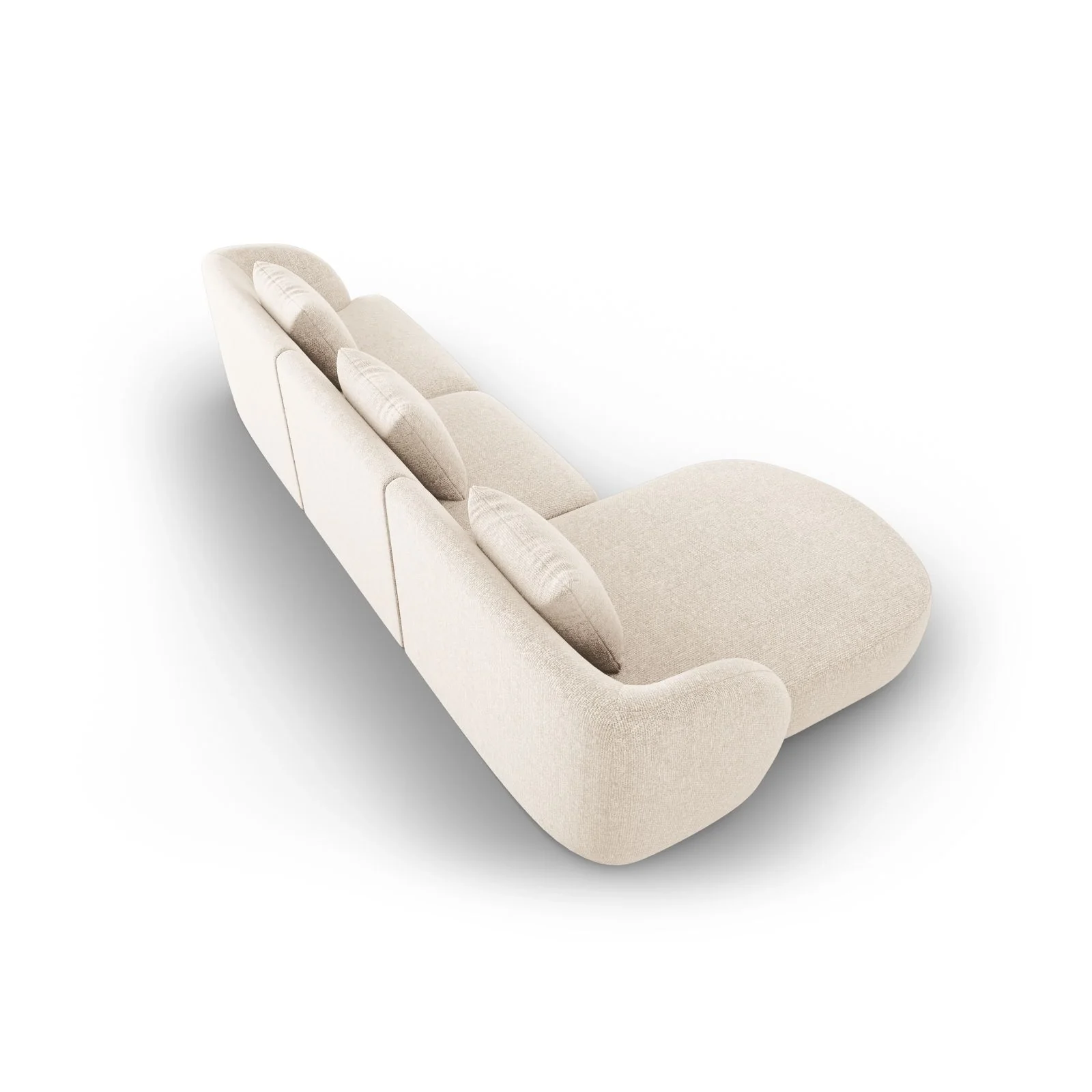 Tulum 4-Sitzer Ecksofa, Linke Seite, aus Samt oder Chenille, 255x156x70 cm - Image 4