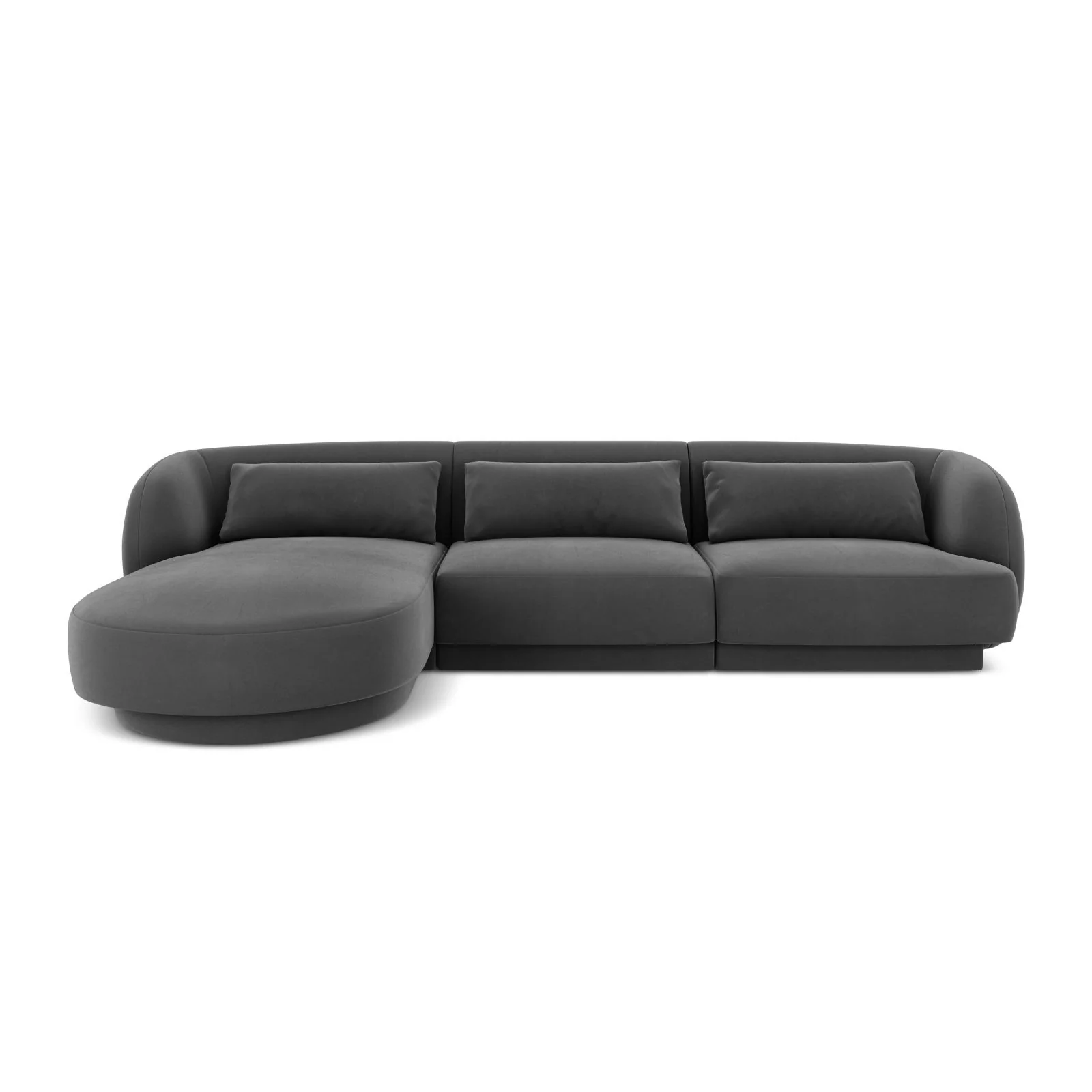 Tulum 4-Sitzer Ecksofa, Linke Seite, aus Samt oder Chenille, 255x156x70 cm - Image 54