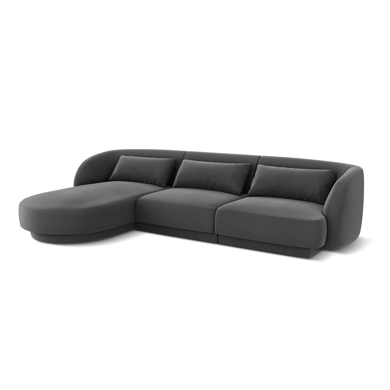 Tulum 4-Sitzer Ecksofa, Linke Seite, aus Samt oder Chenille, 255x156x70 cm - Image 57