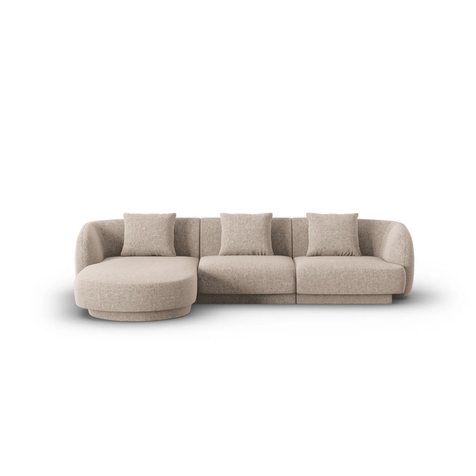 Tulum 4-Sitzer Ecksofa, Linke Seite, aus Samt oder Chenille, 255x156x70 cm - Image 6