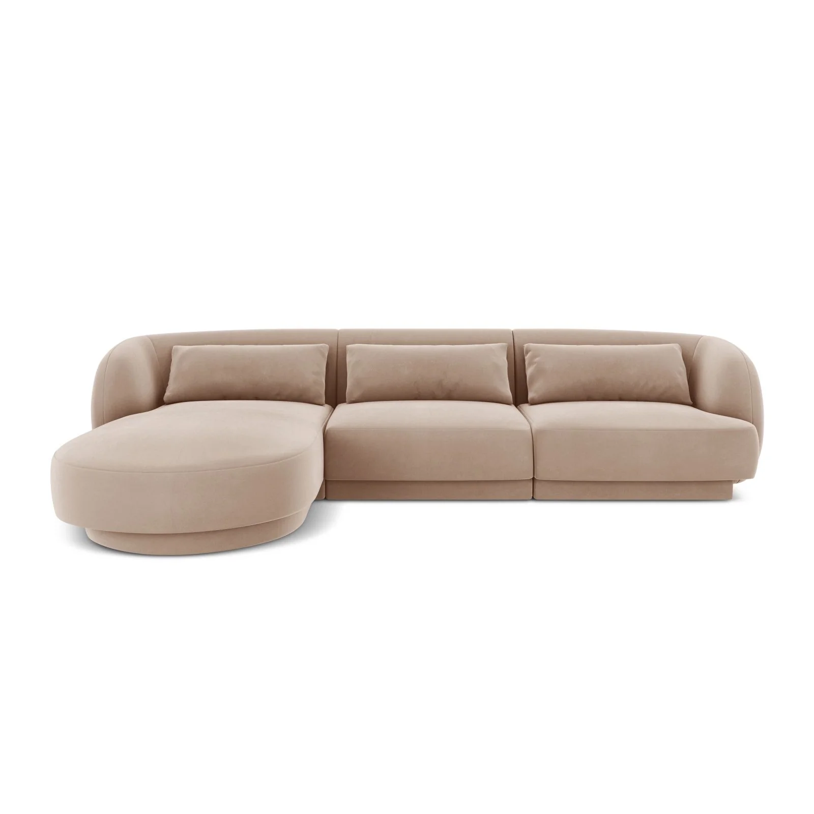 Tulum 4-Sitzer Ecksofa, Linke Seite, aus Samt oder Chenille, 255x156x70 cm - Image 66