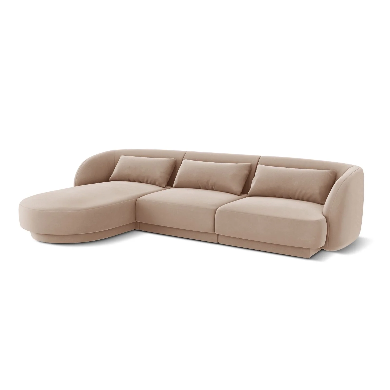 Tulum 4-Sitzer Ecksofa, Linke Seite, aus Samt oder Chenille, 255x156x70 cm - Image 69