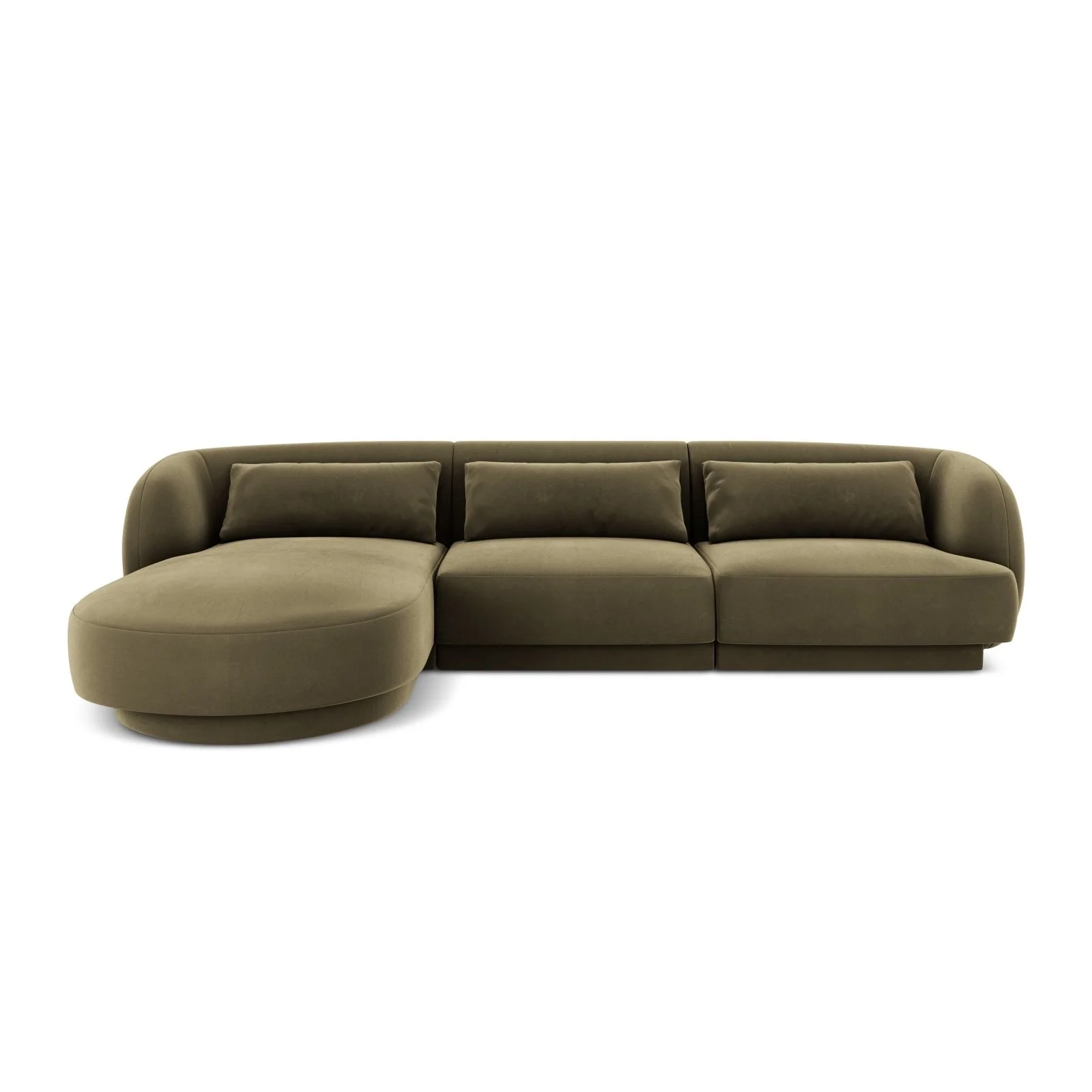Tulum 4-Sitzer Ecksofa, Linke Seite, aus Samt oder Chenille, 255x156x70 cm - Image 78