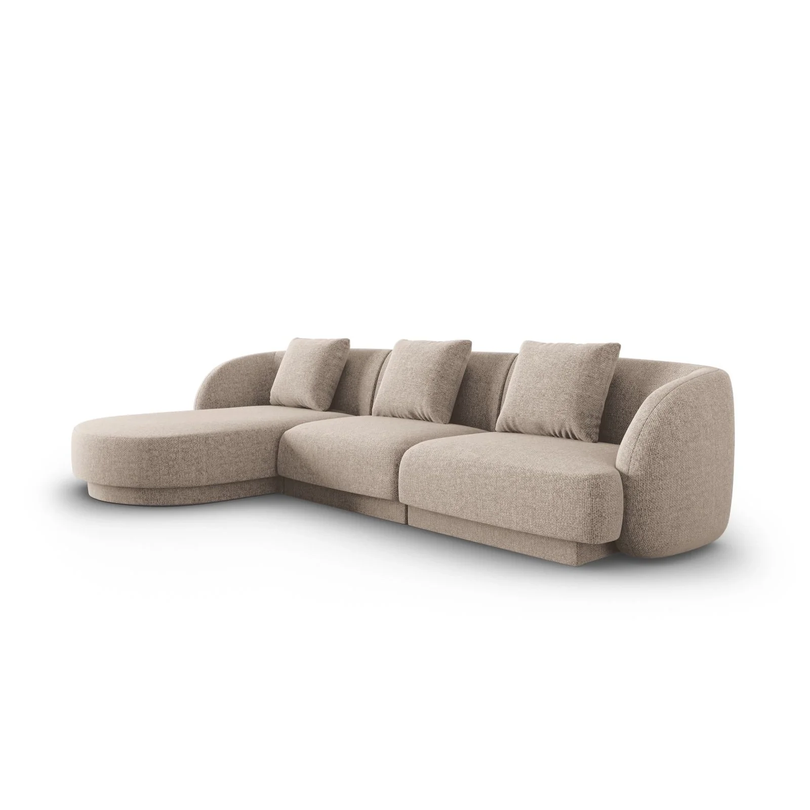 Tulum 4-Sitzer Ecksofa, Linke Seite, aus Samt oder Chenille, 255x156x70 cm - Image 8