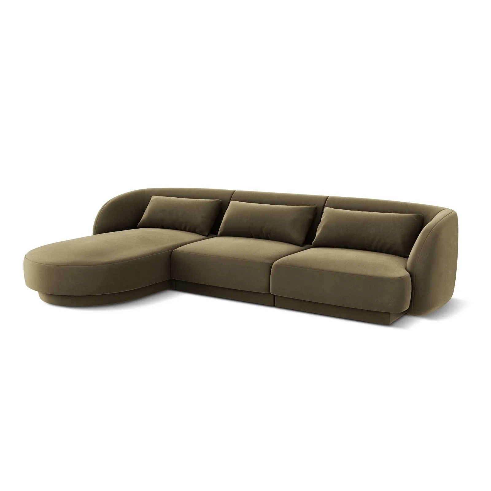 Tulum 4-Sitzer Ecksofa, Linke Seite, aus Samt oder Chenille, 255x156x70 cm - Image 81