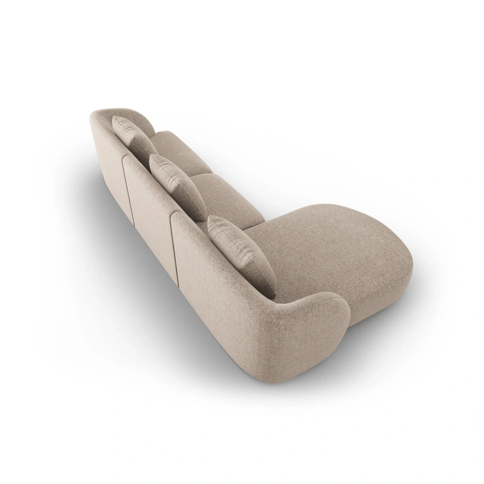 Tulum 4-Sitzer Ecksofa, Linke Seite, aus Samt oder Chenille, 255x156x70 cm - Image 9