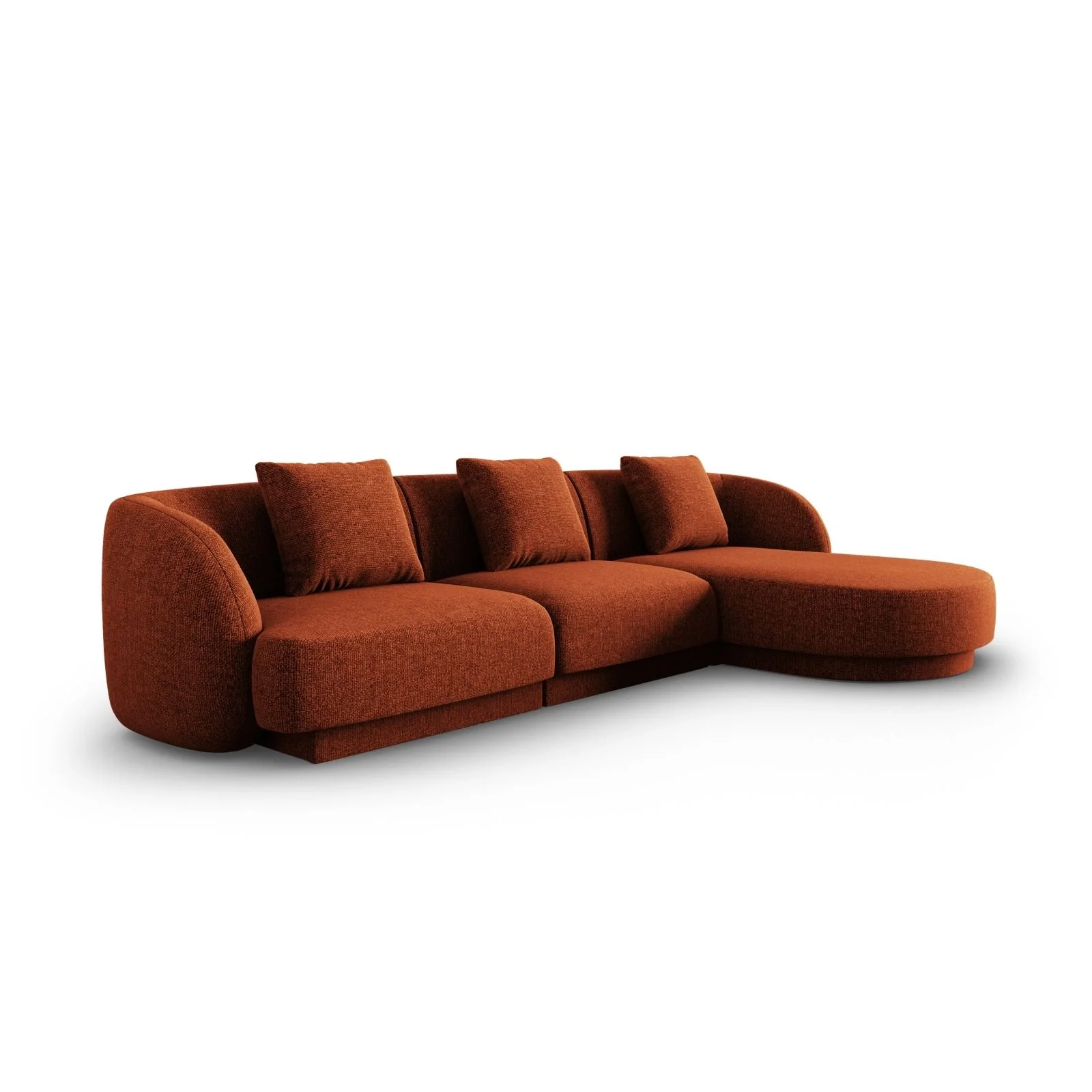 Tulum 4-Sitzer Ecksofa, Rechte Seite, aus Samt oder Chenille, 255x156x70 cm - Image 13