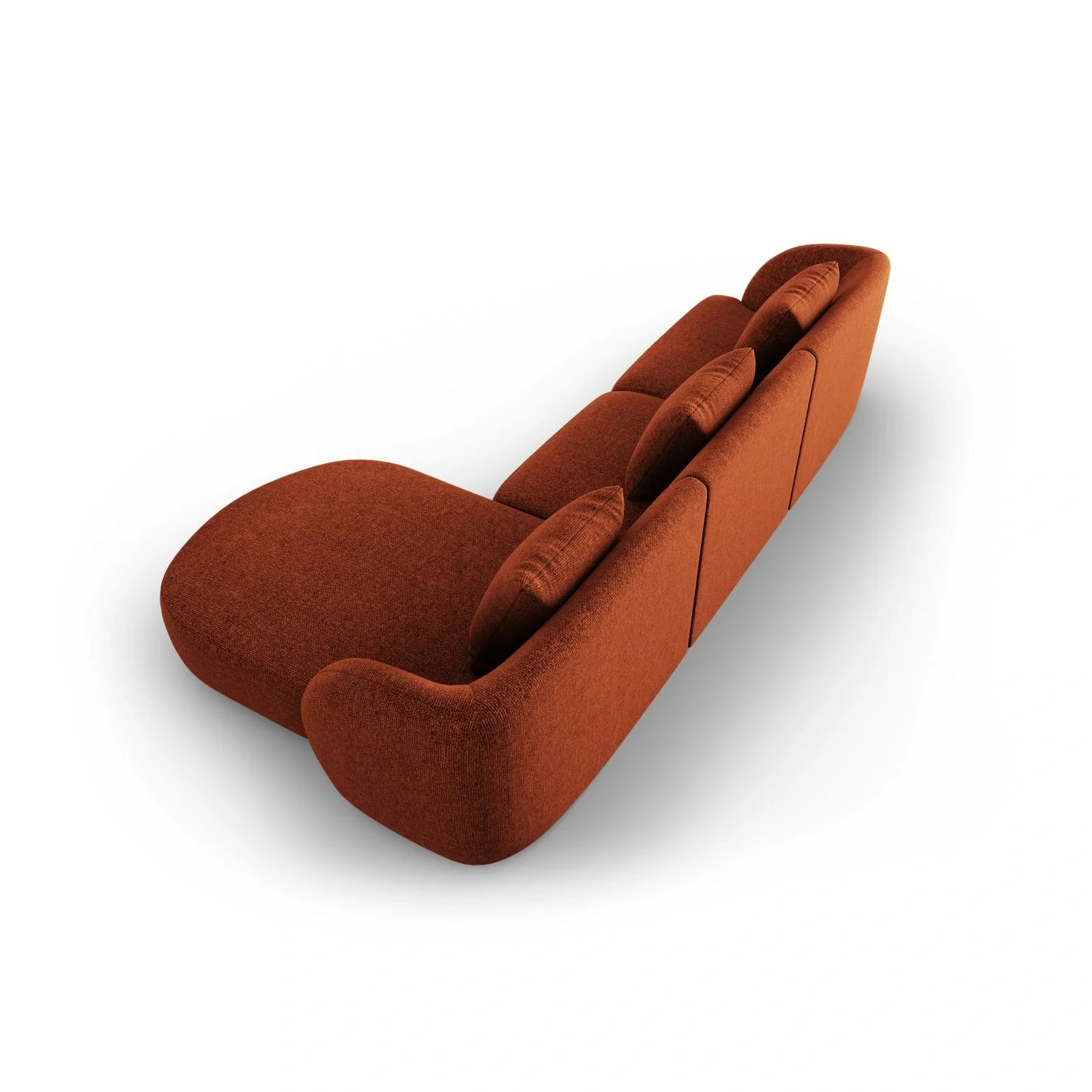 Tulum 4-Sitzer Ecksofa, Rechte Seite, aus Samt oder Chenille, 255x156x70 cm - Image 14